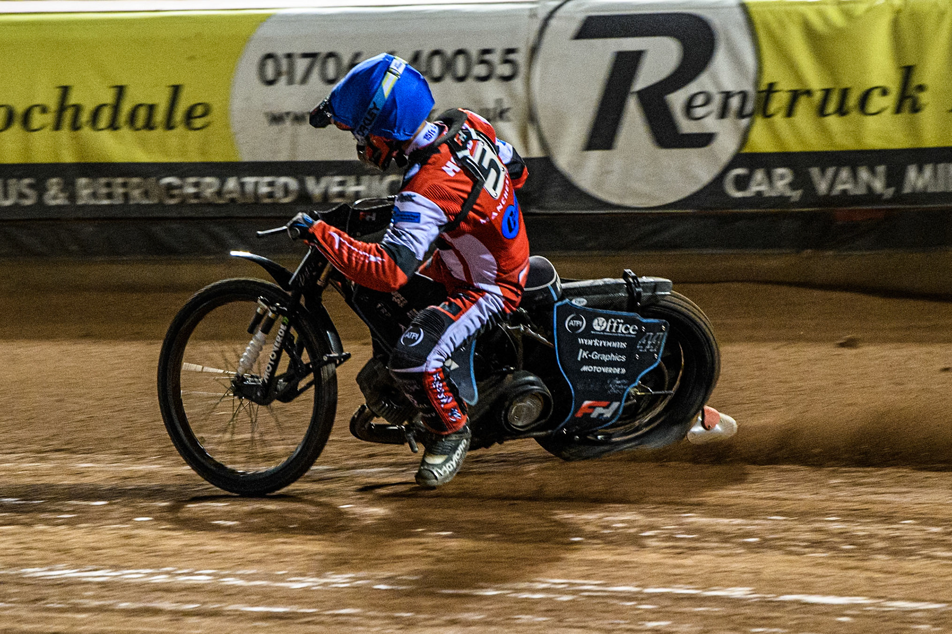 Belle Vue Colts' Freddy Hodder in action during the WSRA National Development League match between Belle Vue Aces and Edinburgh Monarchs at the National Speedway Stadium, Manchester on Friday 30th August 2024. (Photo: Ian Charles | MI News)