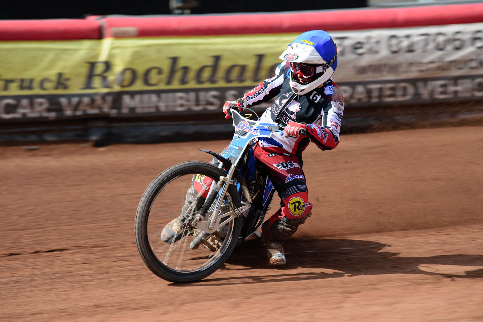 MANCHESTER, UK. APR 15TH  Archie Freeman  of Belle Vue Cool Running Colts in action   during the National Development League match between Belle Vue Colts and Plymouth Centurions at the National Speedway Stadium, Manchester on Friday 15th April 2022. (Credit: Ian Charles | MI News)