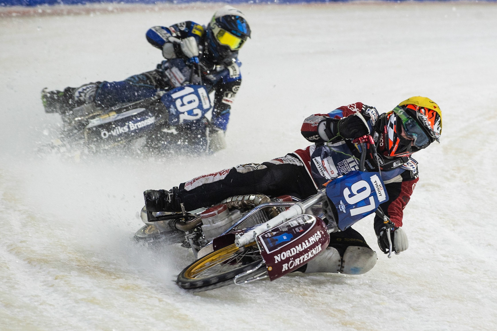 Photo: Ian Charles

Ove Ledström (97) leads Niclas Svensson (192)

FIM Ice Speedway Gladiators World Championship, Event 5.1, Ice Rink Thialf, Heerenveen, Netherlands Saturday  30  March  2019