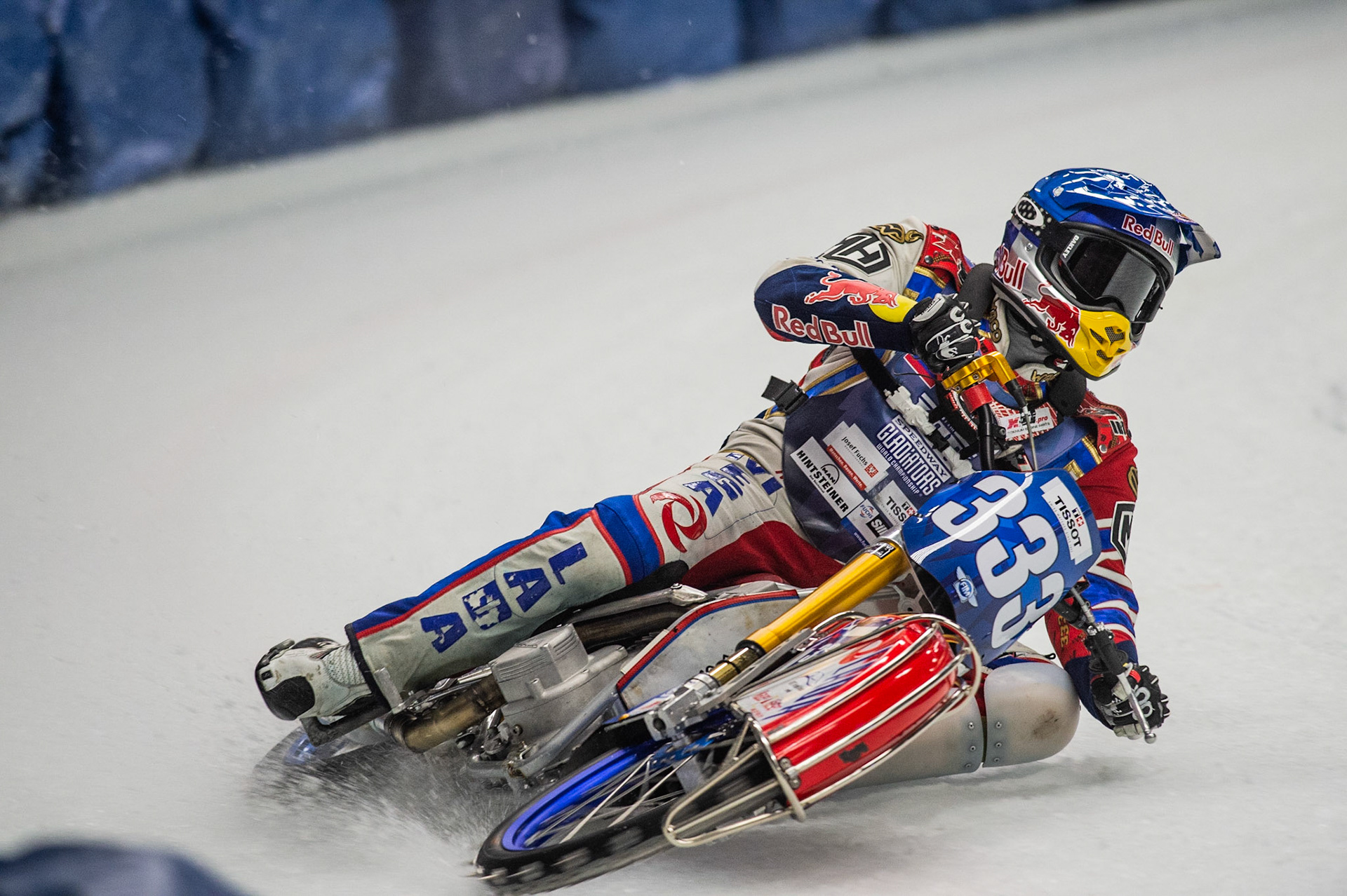 Photo: Ian Charles

Danil Ivanov (333) in action 

FIM Ice Speedway Gladiators World Championship, Event 4.1, Max-Aicher-Arena, Inzell, Germany, Saturday 16 March 2019