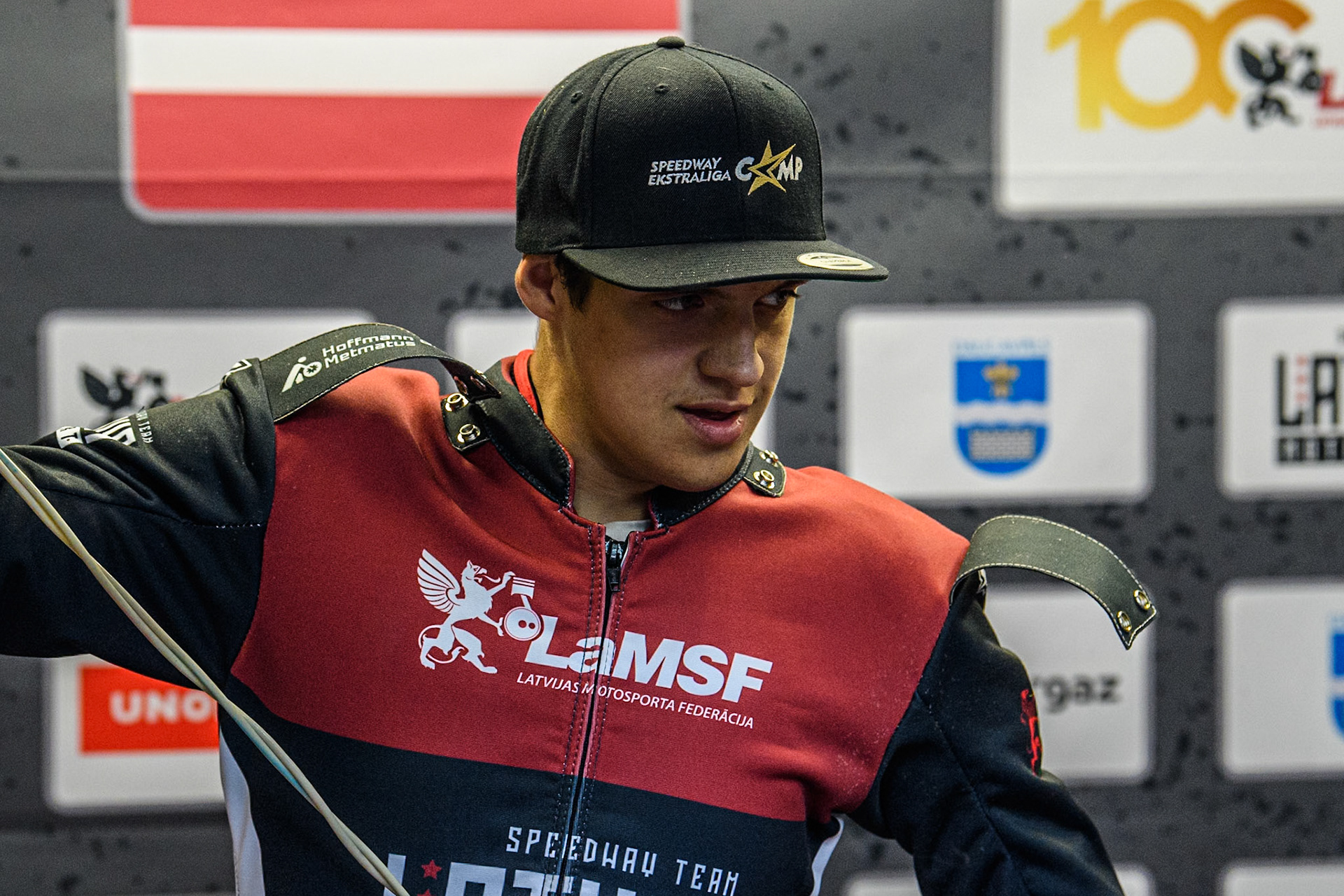 Artjoms Juhno of Latvia during the Monster Energy FIM Speedway of Nations 2 (Under 21) Final at the National Speedway Stadium, Manchester on Friday 12th July 2024. (Photo: Ian Charles | MI News)