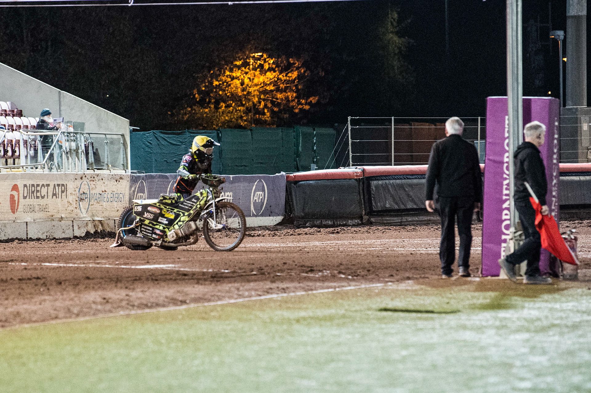 Ace Pijper moves his bike from the track after falling so as not to stop the race  during the Grant Henderson Pairs at the National Speedway Stadium, Manchester on Thursday 27th October 2022. (Credit: Ian Charles | MI NEWS)