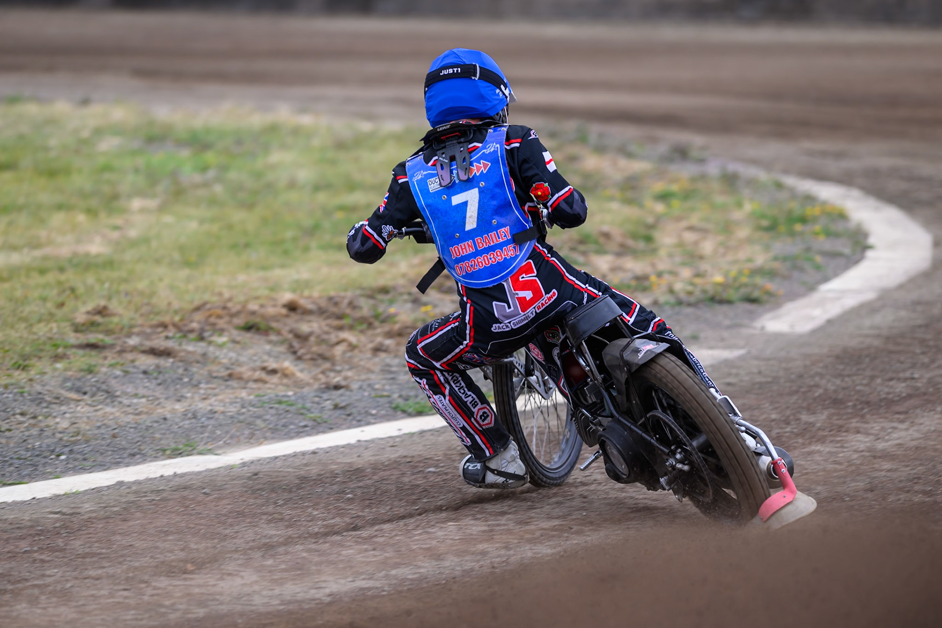 Jack Shimelt of Buxton Bulls in action during the WSRA National Development League match  between Buxton Bulls and Middlesborough Tigers at Hi-Edge Speedway, Buxton on Sunday 16th August 2026. (Photo: Ian Charles | MI News)
