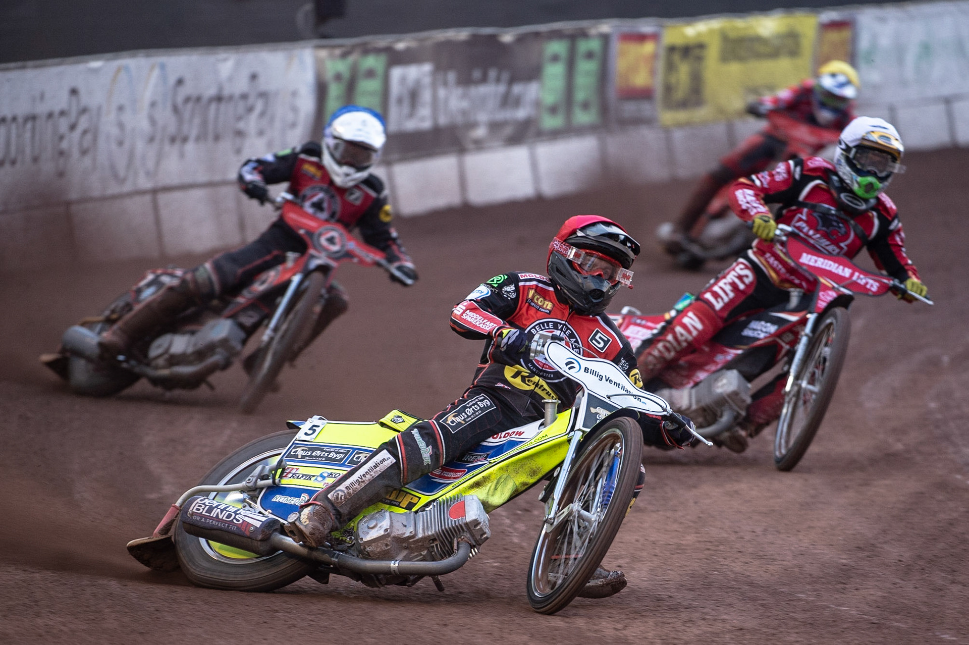 Photo by Ian Charles:

Kenneth Bjerre (Red) leads Hans Andersen (White), Jaimon Lidsey  (Blue) and Ben Barker (Yellow)

Belle Vue Aces v Peterborough Panthers, British Speedway Premiership, National Speedway Stadium, Manchester, Monday, 29, April, 2019