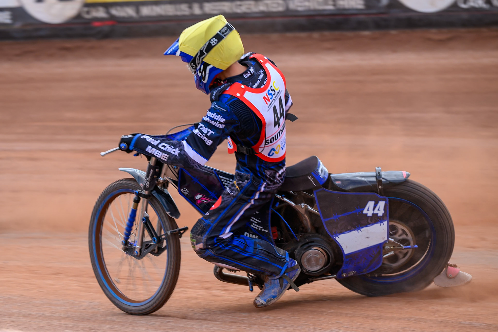 BRITISH YOUTH CHAMPIONSHIP (500cc): Charlie Southwick (44) in action during the British Youth Speedway Championship at the National Speedway Stadium, Manchester on Sunday 10th May 2026. (Photo: Ian Charles | MI News)