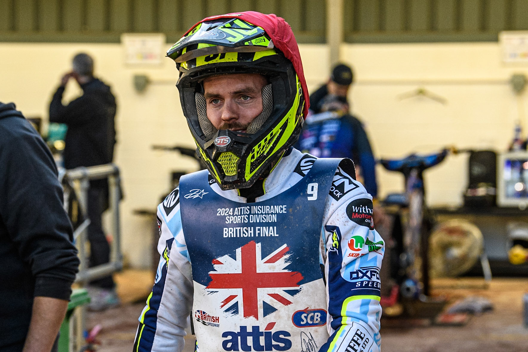 Lewis Kerr walks out for his next heat during the Attis Insurance Sports Division British Speedway Championship Final at the National Speedway Stadium, Manchester on Saturday 8th June 2024. (Photo: Ian Charles | MI News)