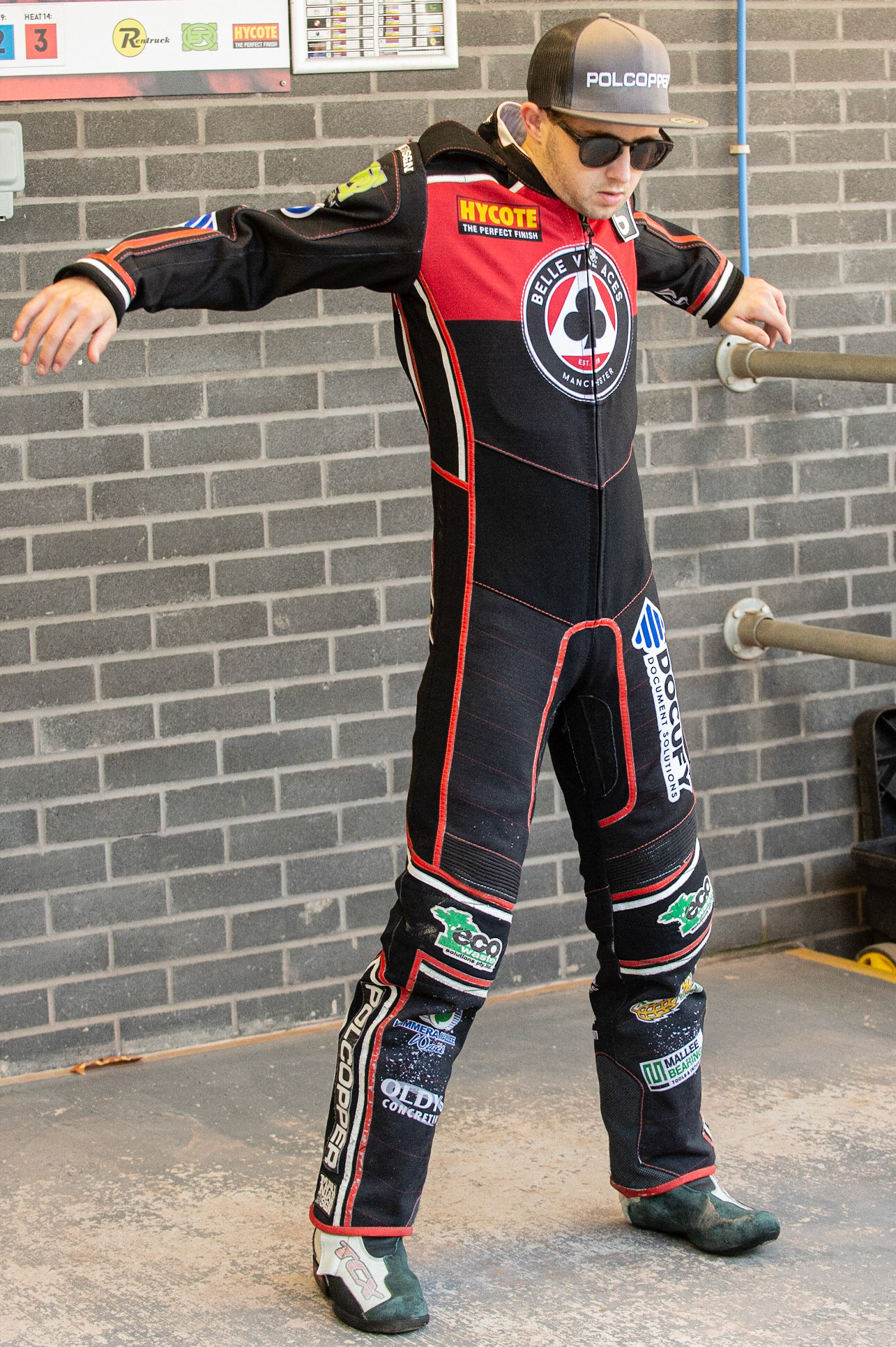Photo: Ian Charles

Jaimon Lidsey  warms up 

Belle Vue Aces v Kings Lynn Stars, British Speedway Premiership, Belle Vue National Speedway Stadium, Manchester, Monday 26  August  2019