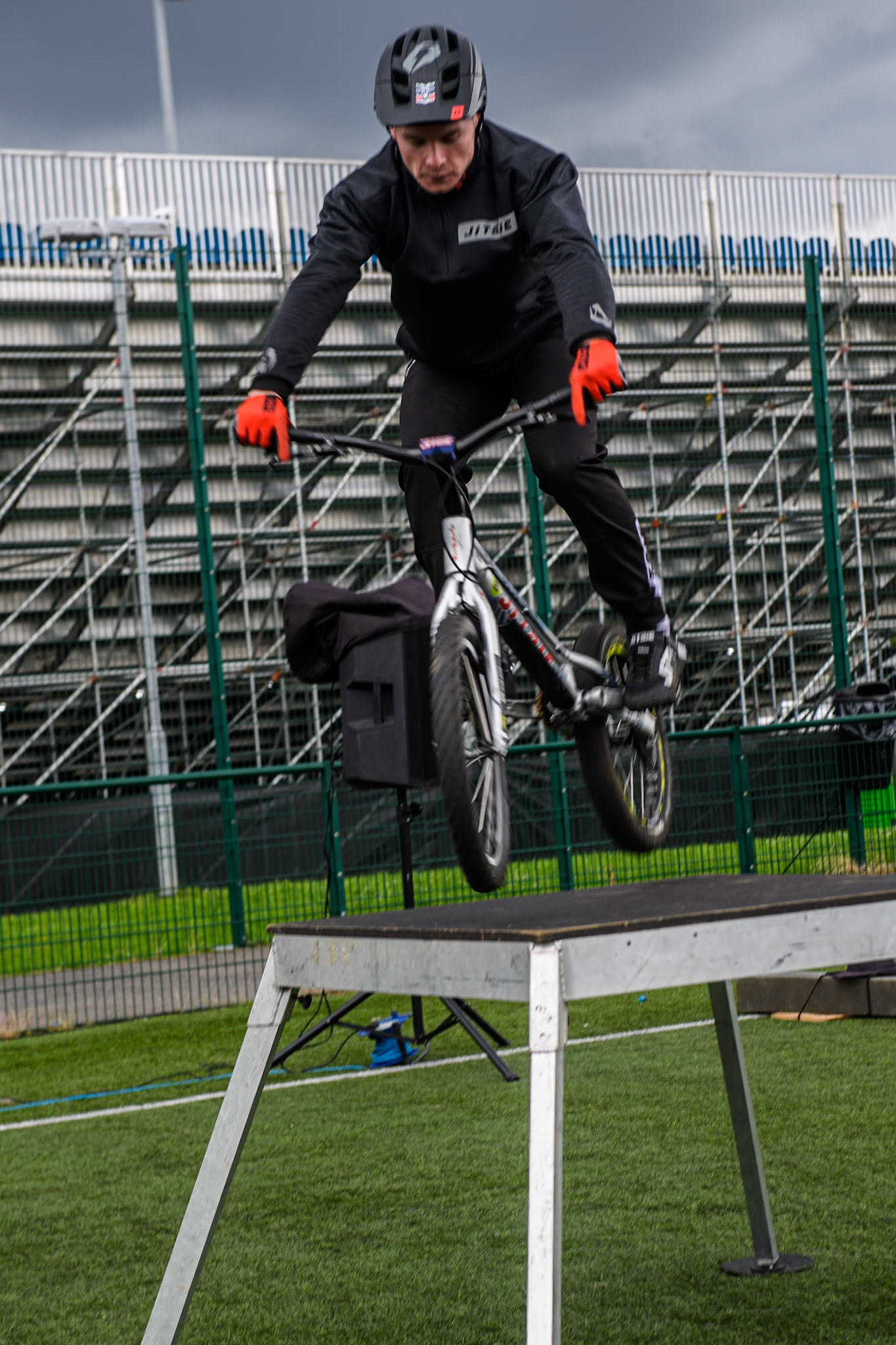 The extreme Mountain Bike display in the FanZone during the Monster Energy FIM Speedway of Nation Final at the National Speedway Stadium, Manchester on Saturday 13th July 2024. (Photo: Ian Charles | MI News)
