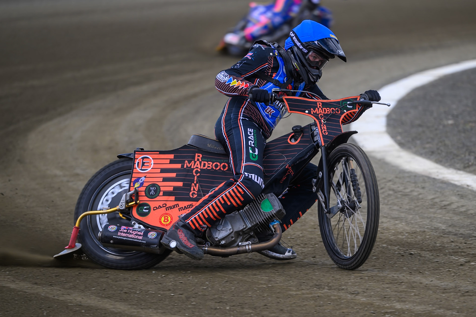 Bailey Fellows of Buxton Bulls  in action during the  Challenge match between Buxton Bulls and NDL Nomads at Hi-Edge Speedway, Buxton on Sunday 19th April 2026. (Photo: Ian Charles | MI News)
