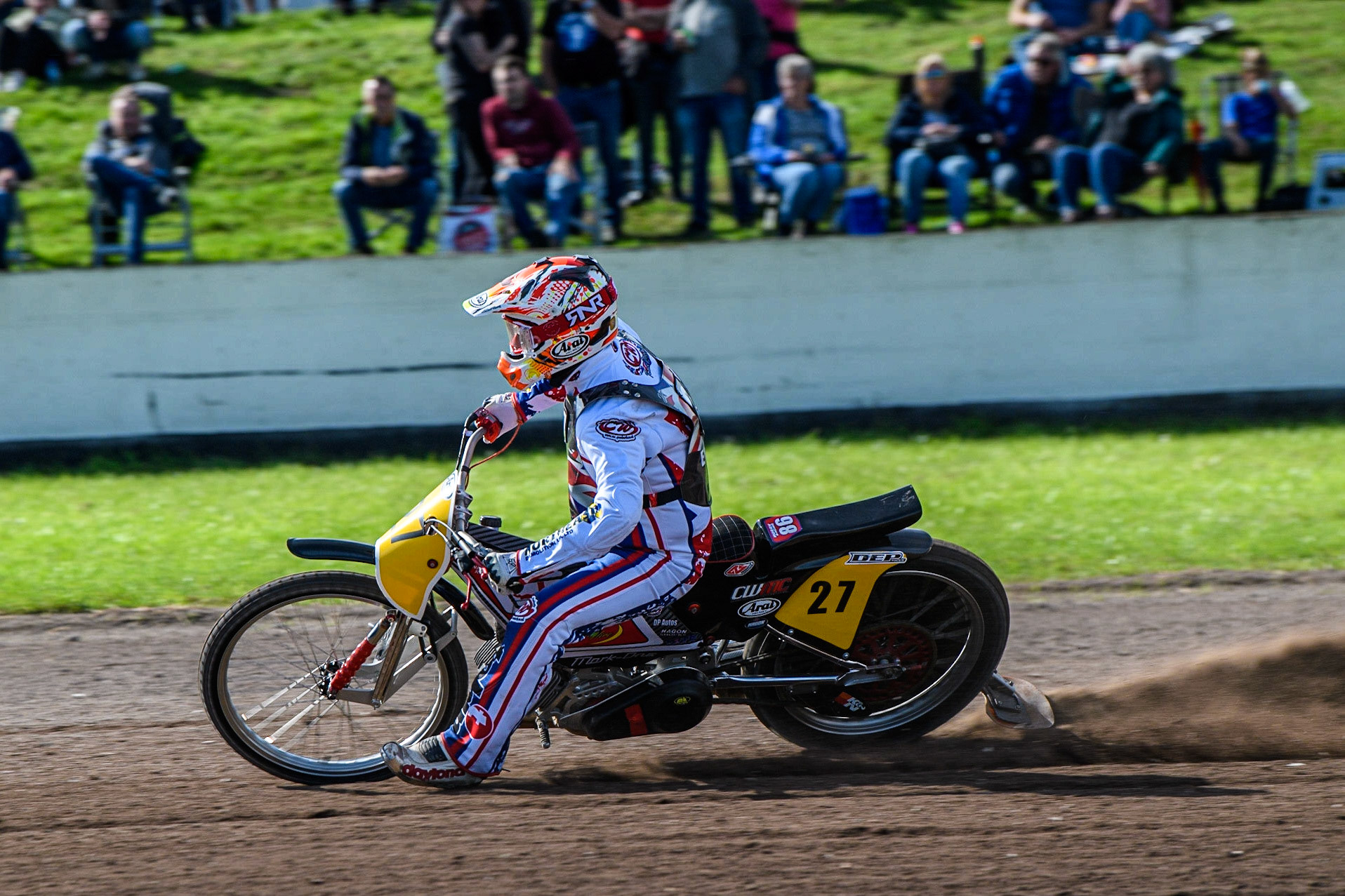 Paul Hurry practices  during the FIM Long Track Of Nations event at the Speed Centre Roden on Sunday 24th September 2023. (Photo: Ian Charles | MI News)