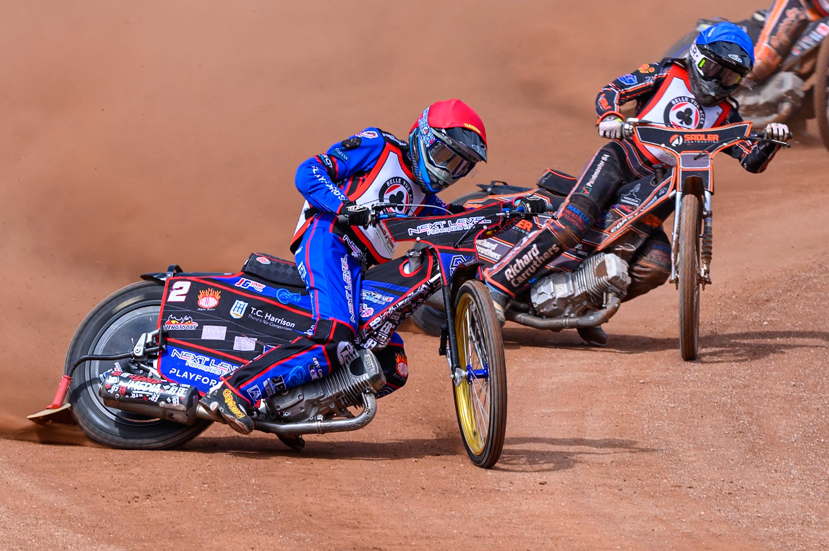 COLTS ACADEMY INDIVIDUAL EVENT Emerson Betty in Red leading Harry Sadler in Blue during the JR Ashworth &amp; Sons Colts Academy Event at the National Speedway Stadium, Manchester on Sunday 19th July 2026. (Photo: Ian Charles | MI News)