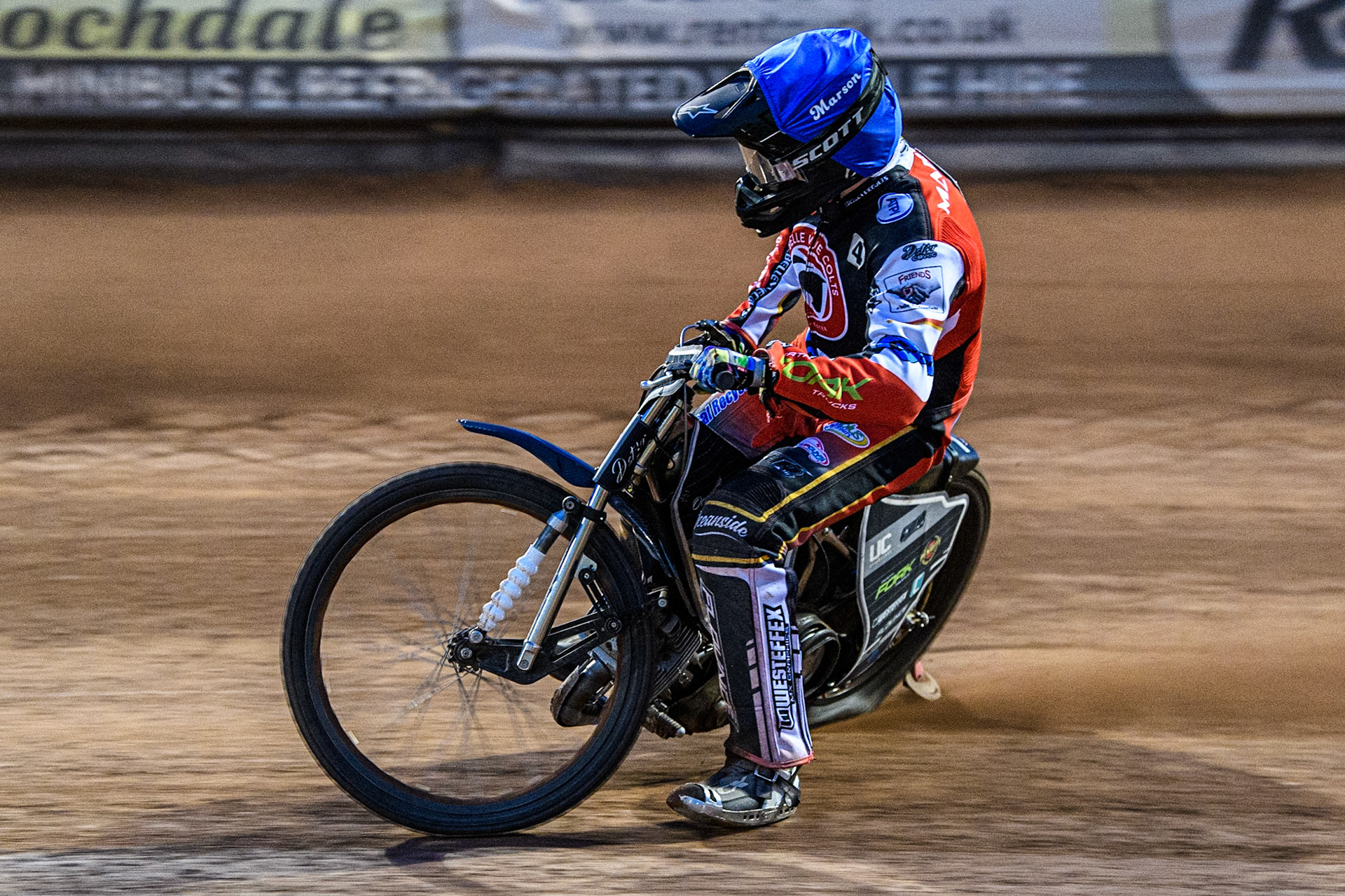 Matt Marson  in action  for Belle Vue Cool Running Colts  during the National Development League match between Belle Vue Colts and Oxford Chargers at the National Speedway Stadium, Manchester on Friday 12th May 2023. (Photo: Ian Charles | MI News)