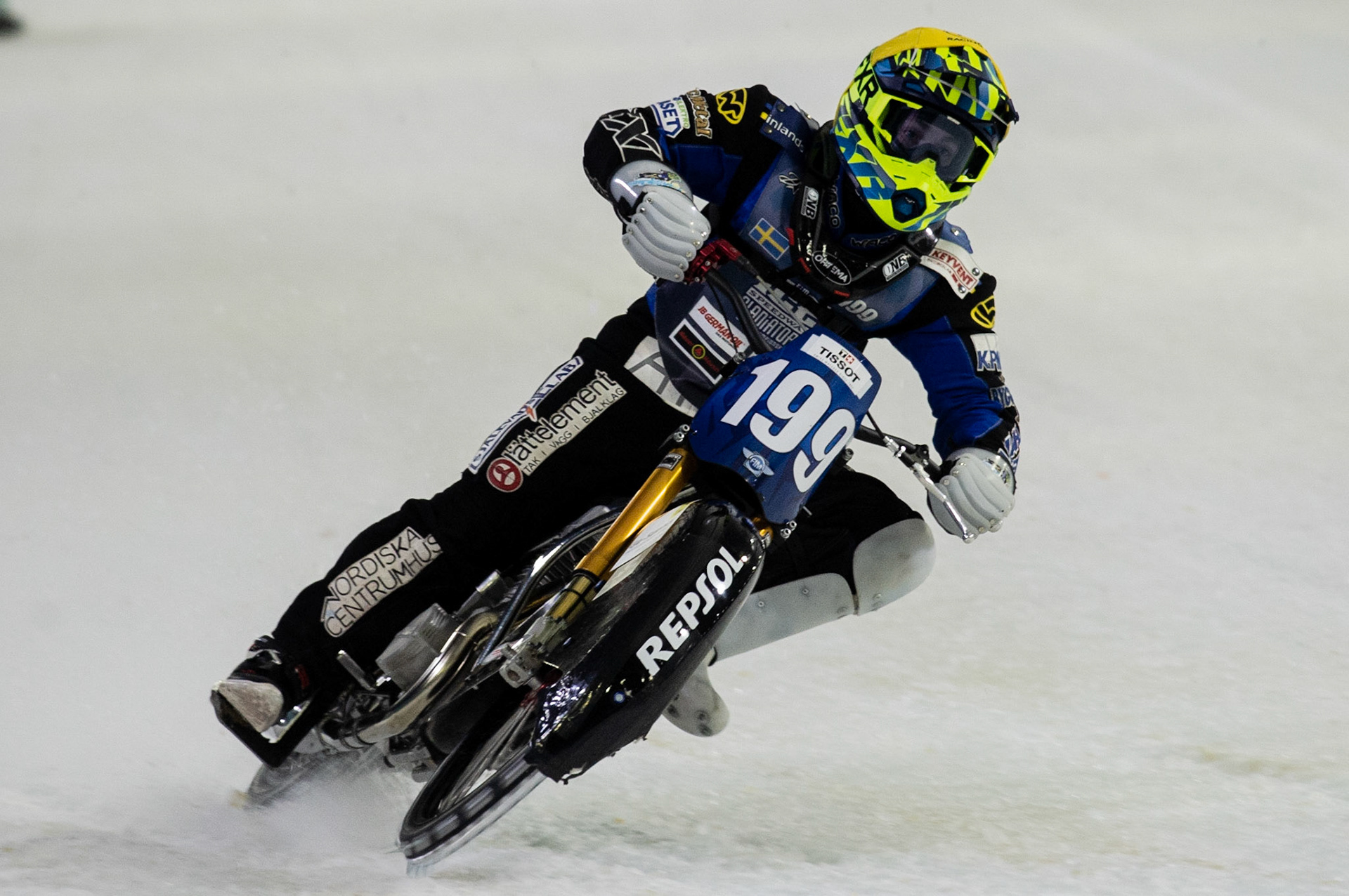 Photo: Ian Charles

Martin Haarahiltunen (199) in action 

FIM Ice Speedway Gladiators World Championship, Event 5.1, Ice Rink Thialf, Heerenveen, Netherlands Saturday  30  March  2019