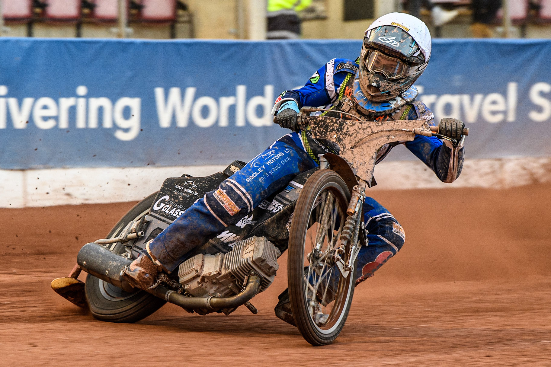 Sam McGurk in action  for Mildenhall Manchettes Fen Tigers during the National Development League match between Belle Vue Colts and Mildenhall Fens Tigers at the National Speedway Stadium, Manchester on Friday 26th May 2023. (Photo: Ian Charles | MI News)