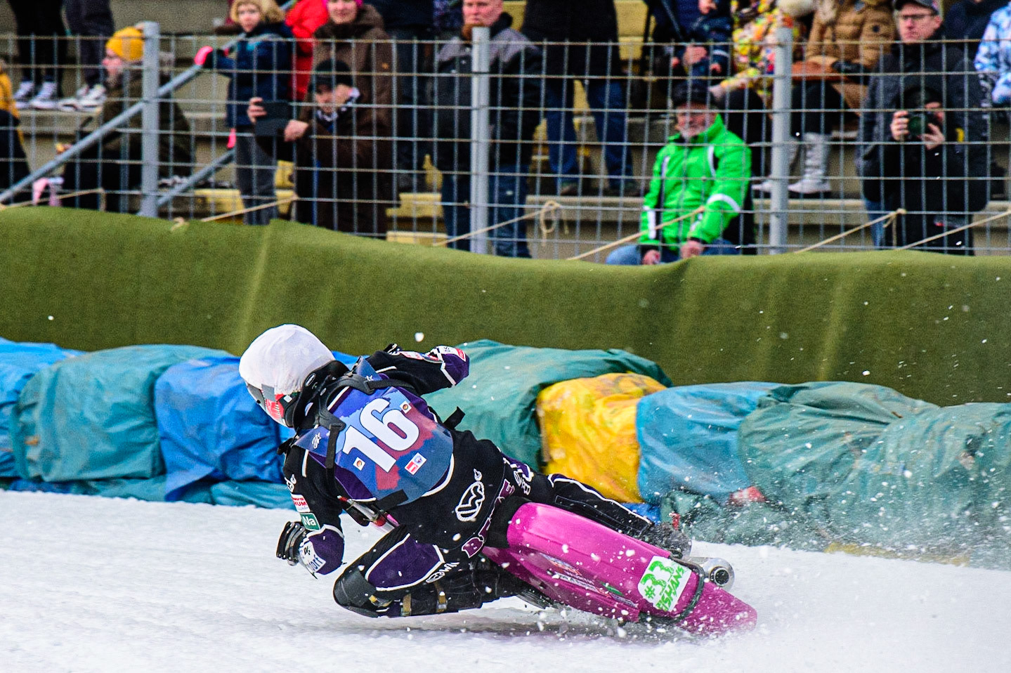 Benedikt Monn in action during the German Individual Ice Speedway Championship at Horst-Dohm-Eisstadion, Berlin on Friday 3rd March 2023. (Photo: Ian Charles | MI News)