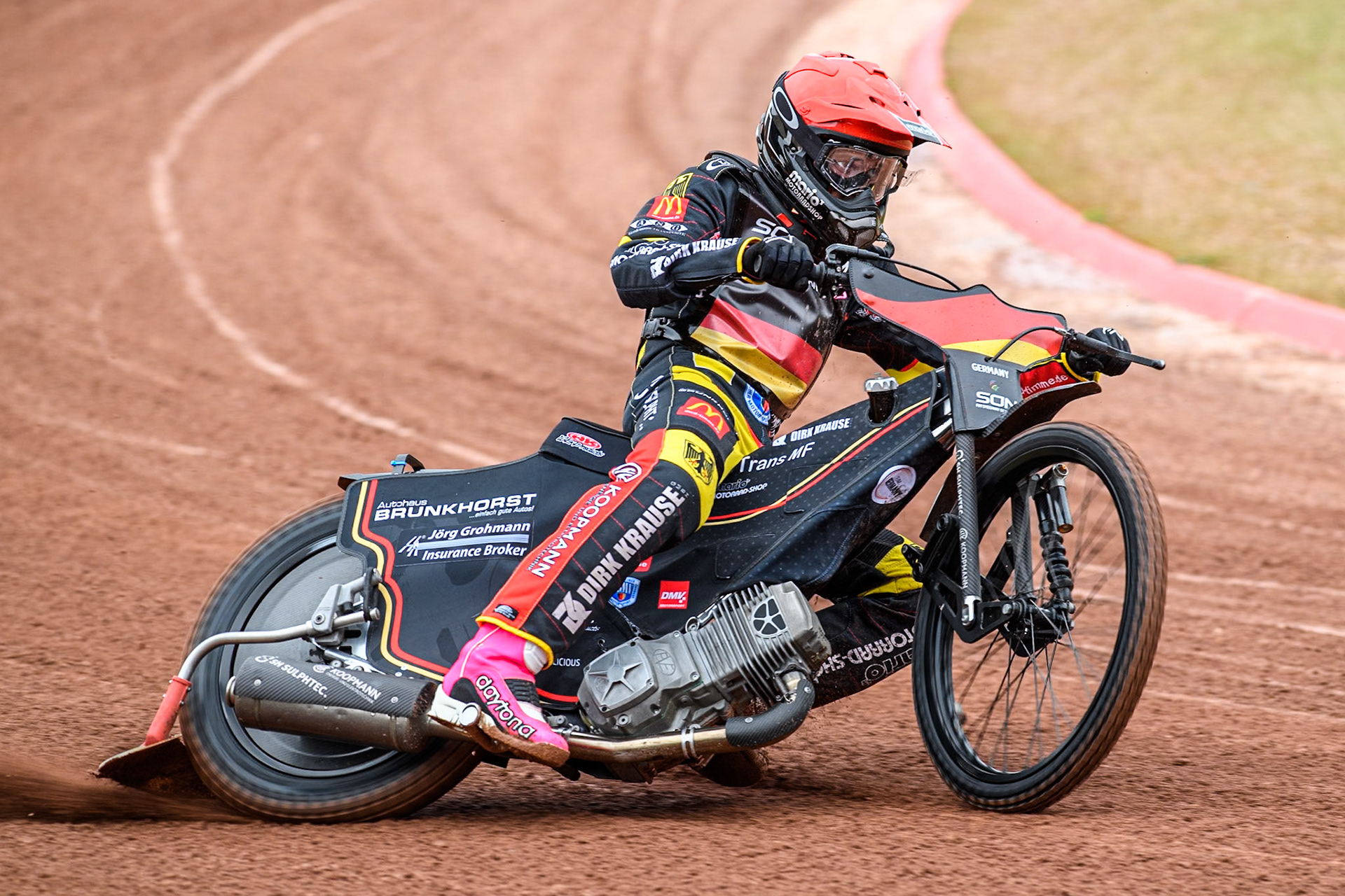 Kai Huckenbeck of Germany practices during the Monster Energy FIM Speedway of Nations Semi-Final 1 at the National Speedway Stadium, Manchester on Tuesday 9th July 2024. (Photo: Ian Charles | MI News)