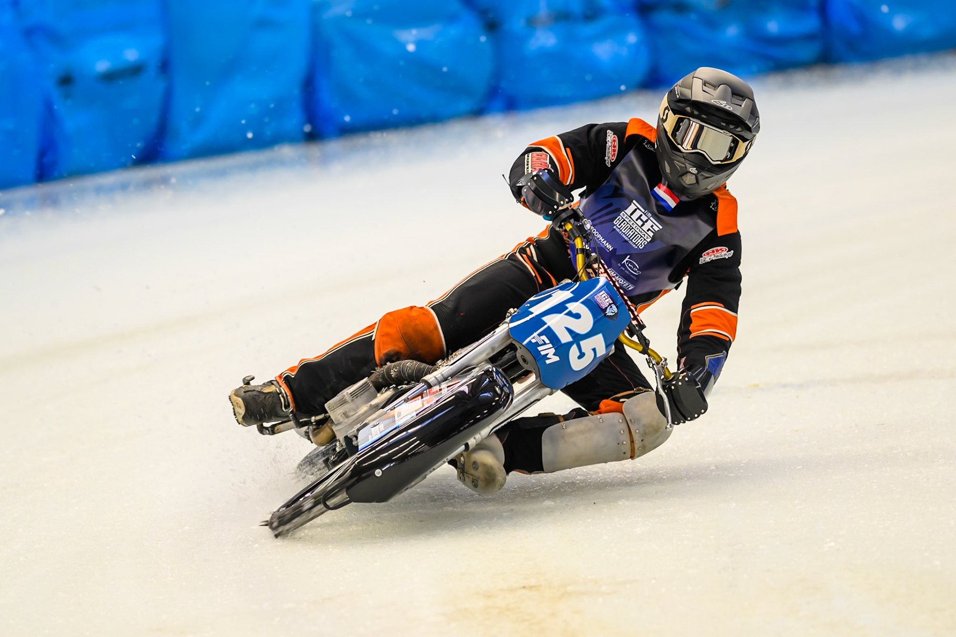Sebastian Reitsma (125) of The Netherlands during Practice for the Ice Speedway Gladiators World Championship Finals at Max-Aicher-Arena, Inzell on Friday 13th March 2026. (Photo: Ian Charles | MI News)