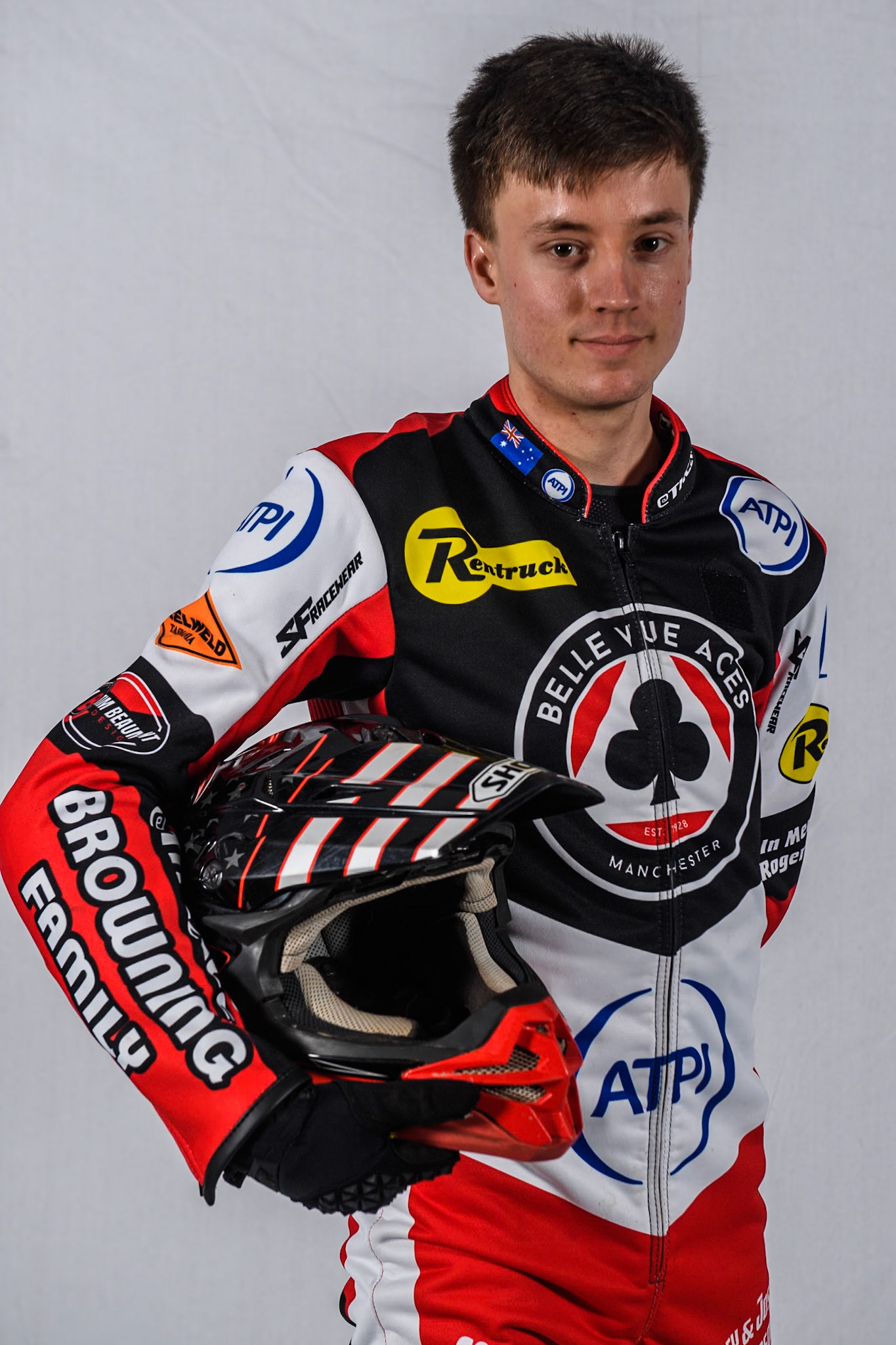 Belle Vue Aces' rider Connor Bailey during the Belle Vue Aces Media Day at the National Speedway Stadium, Manchester on Monday 11th March 2024. (Photo: Ian Charles | MI News)