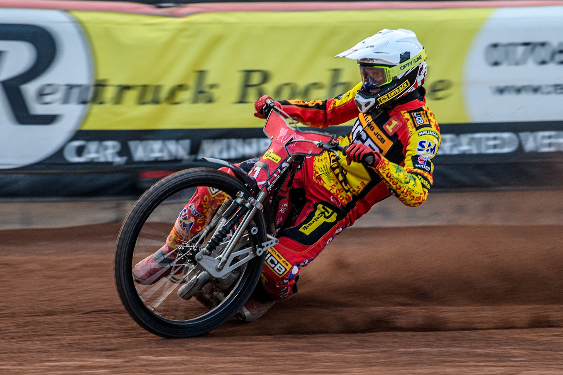 Leicester Lions' Max Fricke in action during the Rowe Motor Oil Premiership match between Belle Vue Aces and Leicester Lions at the National Speedway Stadium, Manchester on Monday 24th June 2024. (Photo: Ian Charles | MI News)