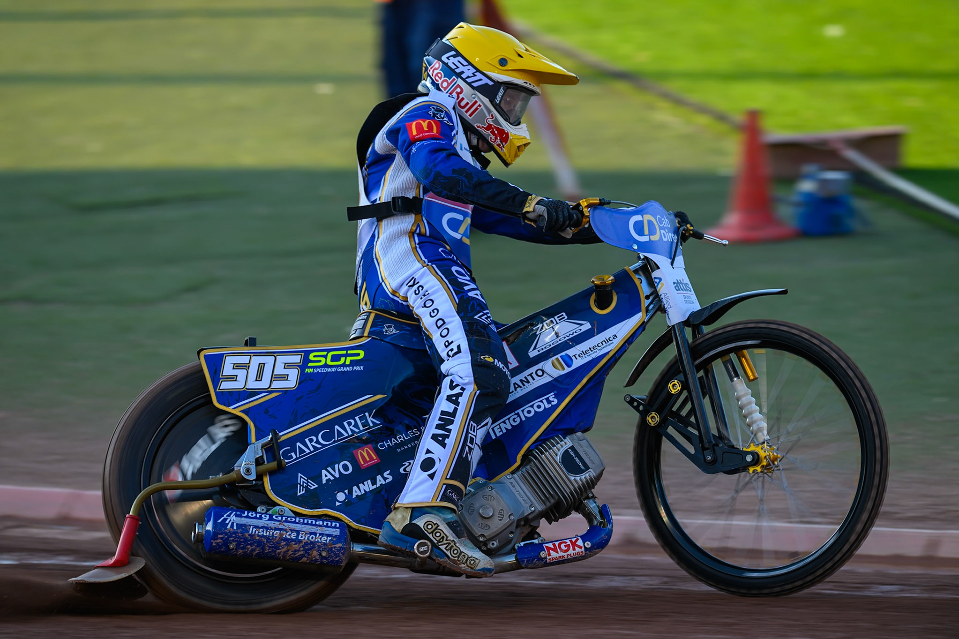 Robert Lambert (4) in action during the Cab Direct British Speedway Championship Final at the National Speedway Stadium, Manchester on Saturday 15th August 2026. (Photo: Ian Charles | MI News)
