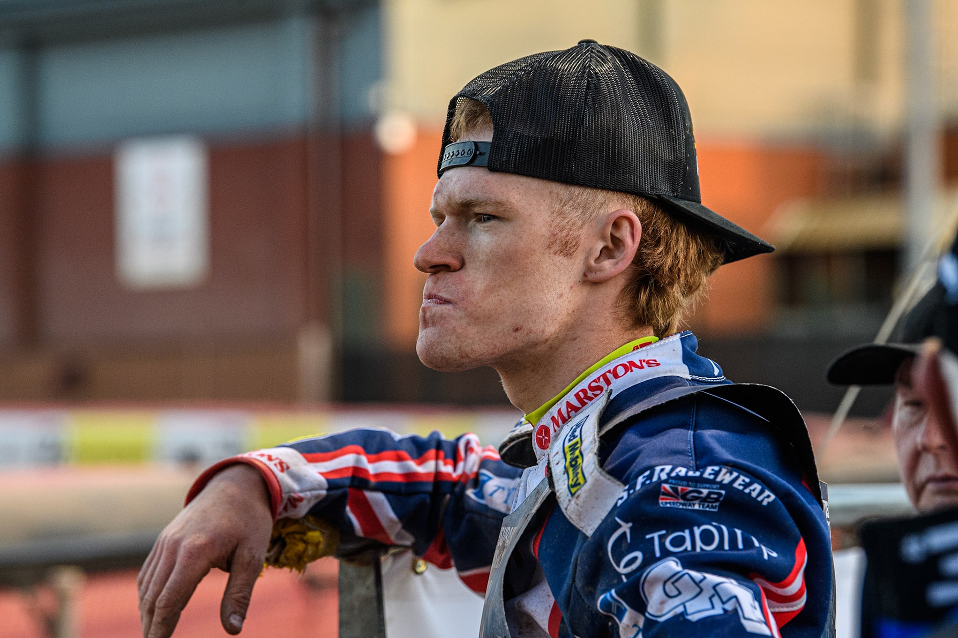 Anders Rowe watches the racing during the Attis Insurance Sports Division British Speedway Championship Final at the National Speedway Stadium, Manchester on Saturday 8th June 2024. (Photo: Ian Charles | MI News)