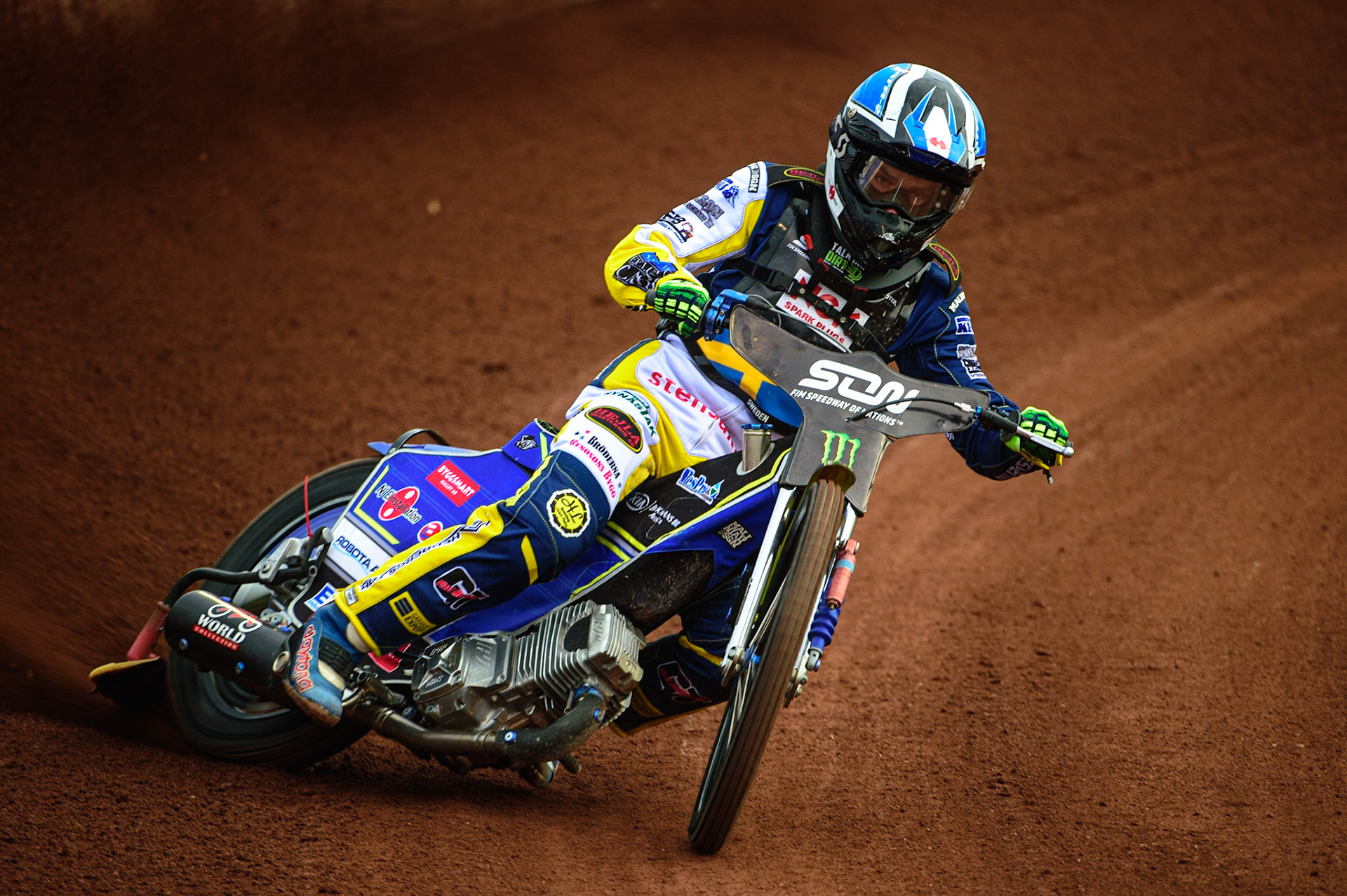 MANCHESTER, UK. OCT 16TH Pontus Aspgren of Sweden Practices during the Monster Energy FIM Speedway of Nations at the National Speedway Stadium, Manchester on Saturday  16th October 2021. (Credit: Ian Charles | MI News)