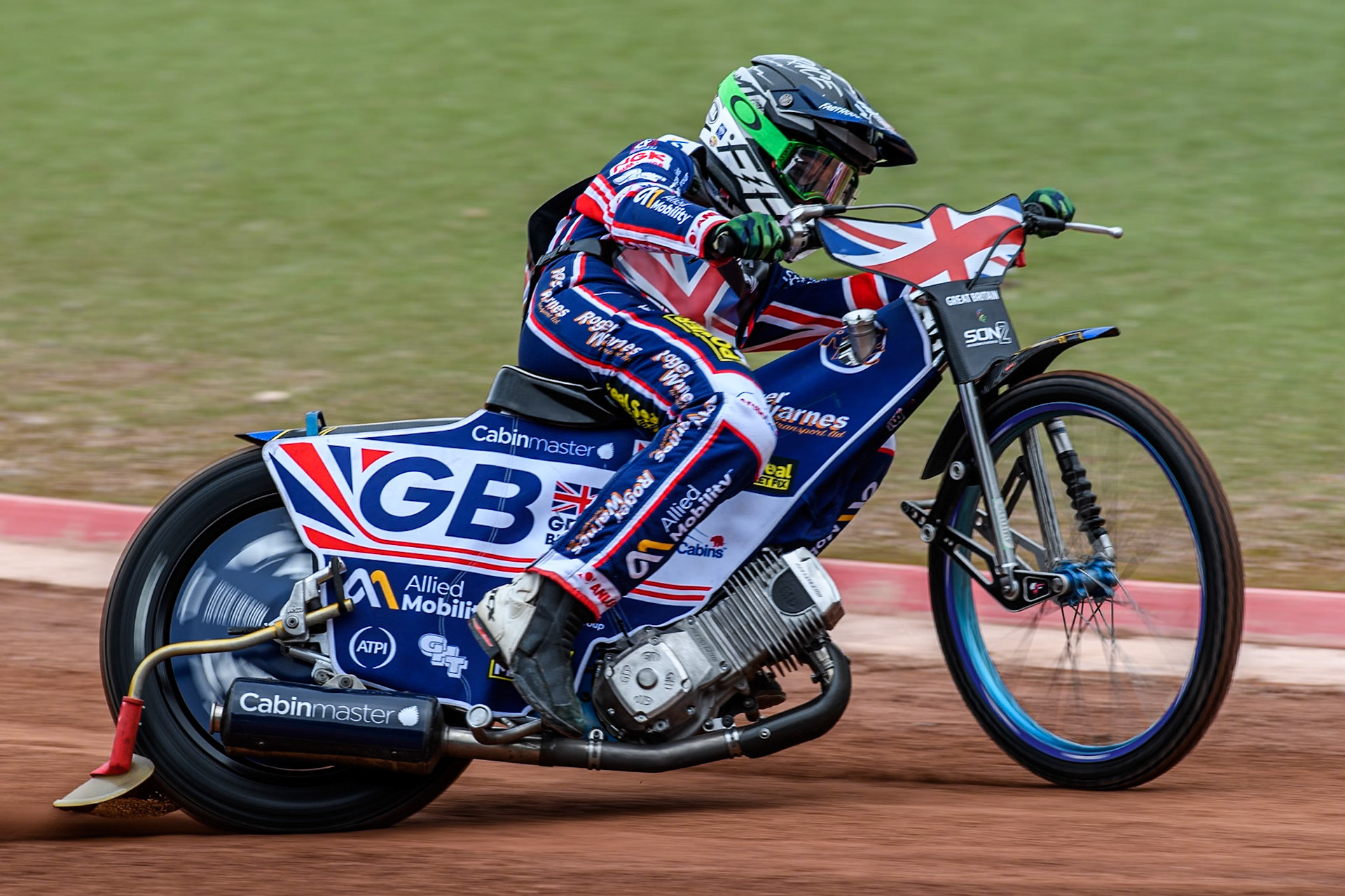 Leon Flint of Great Britain practices during the Monster Energy FIM Speedway of Nations 2 (Under 21) Final at the National Speedway Stadium, Manchester on Friday 12th July 2024. (Photo: Ian Charles | MI News)