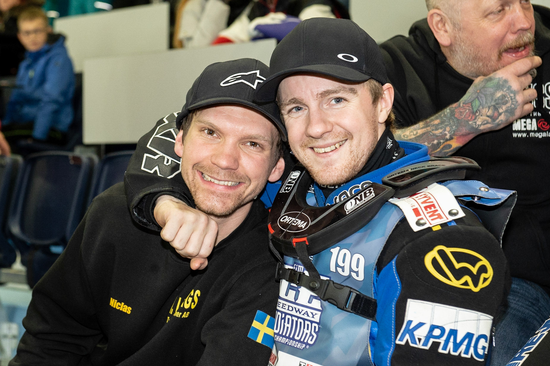 Photo: Ian Charles

Swedes Niclas Svensson (left) and Martin Haarahiltunen wait to watch the final

FIM Ice Speedway Gladiators World Championship, Event 5.2, Ice Rink Thialf, Heerenveen, Netherlands Sunday  31  March  2019