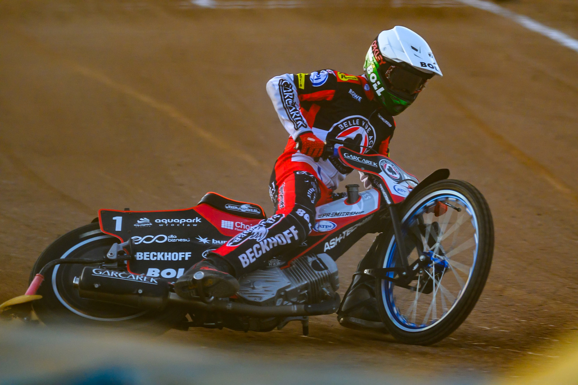 Brady Kurtz of Belle Vue Aces  in action during the Rowe Motor Oil Premiership match between Northampton Foxes and Belle Vue Aces at Northampton International Shaleway, Northampton on Thursday 13th August 2026. (Photo: Ian Charles | MI News)