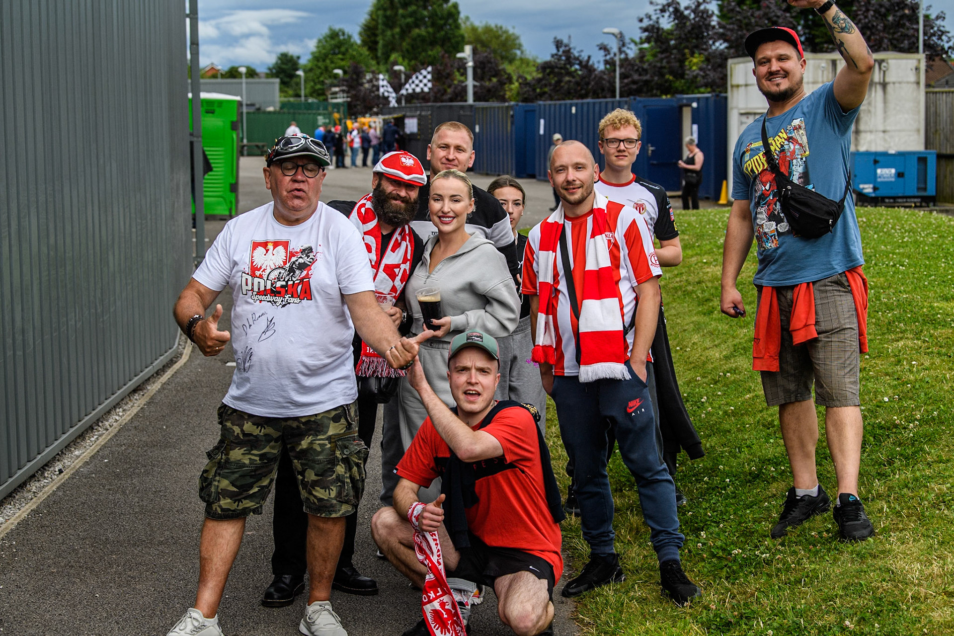 Polish fans during the Monster Energy FIM Speedway of Nations Semi-Final 1 at the National Speedway Stadium, Manchester on Tuesday 9th July 2024. (Photo: Ian Charles | MI News)