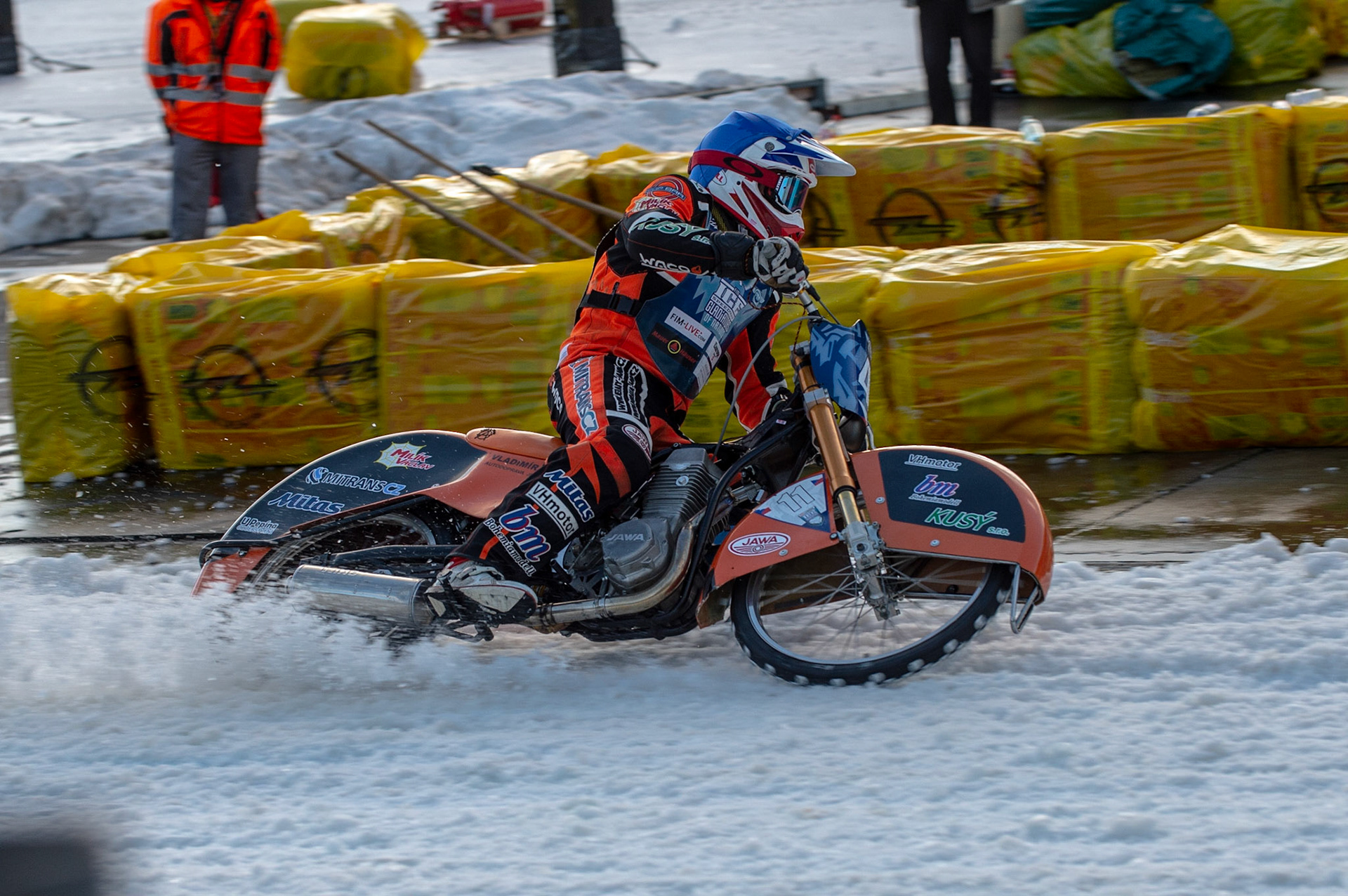 BERLIN GERMANY  - March 1 Lukas Hutla of The Czech Republic in action    during the Ice Speedway of Nations at the Horst-Dohm-Eisstadion, Berlin,  on Sunday 1 March 2020. (Credit: Ian Charles | MI News)