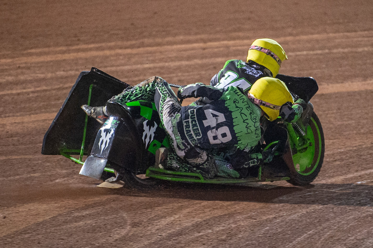 MANCHESTER, ENGLAND Billy Winterburn & Ryan Wharton(94) in action  during the  ACU Sidecar Speedway Manchester Masters,  Belle Vue National Speedway Stadium, Manchester Saturday 12 October 2019 (Credit: Ian Charles | MI News)