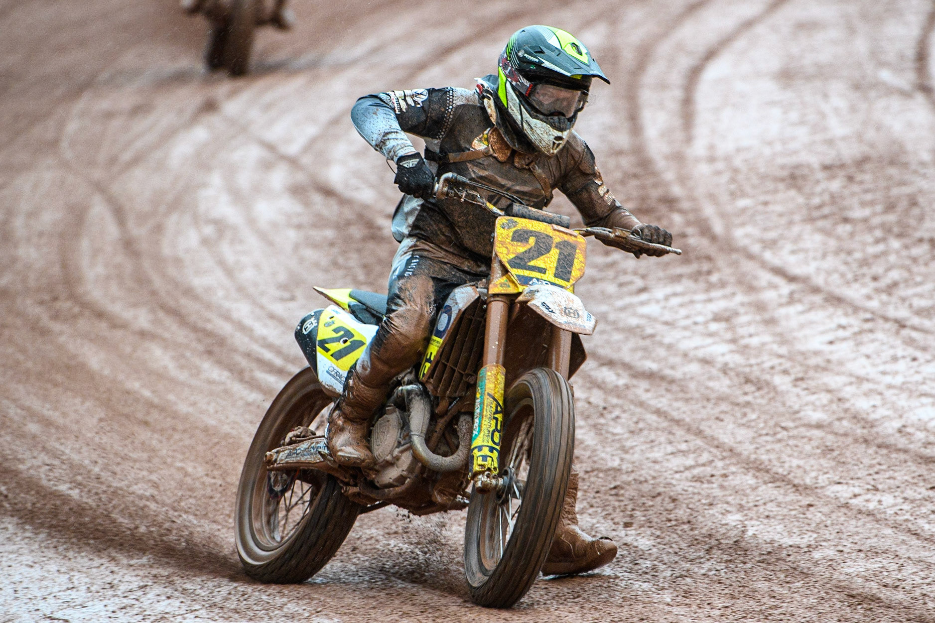 Jarred Brook (21) from Australia in action during the FIM World Flat Track Championship Round 1 at the National Speedway Stadium, Manchester on Saturday 5th August 2023. (Photo: Ian Charles | MI News)