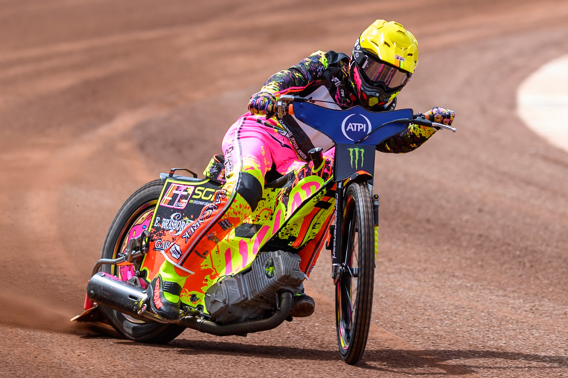 Michael Jepsen Jensen (52) of Denmark during practice for the ATPI  FIM Speedway GP of Manchester at the National Speedway Stadium, Manchester on Friday 5th June 2026. (Photo: Ian Charles | MI News)