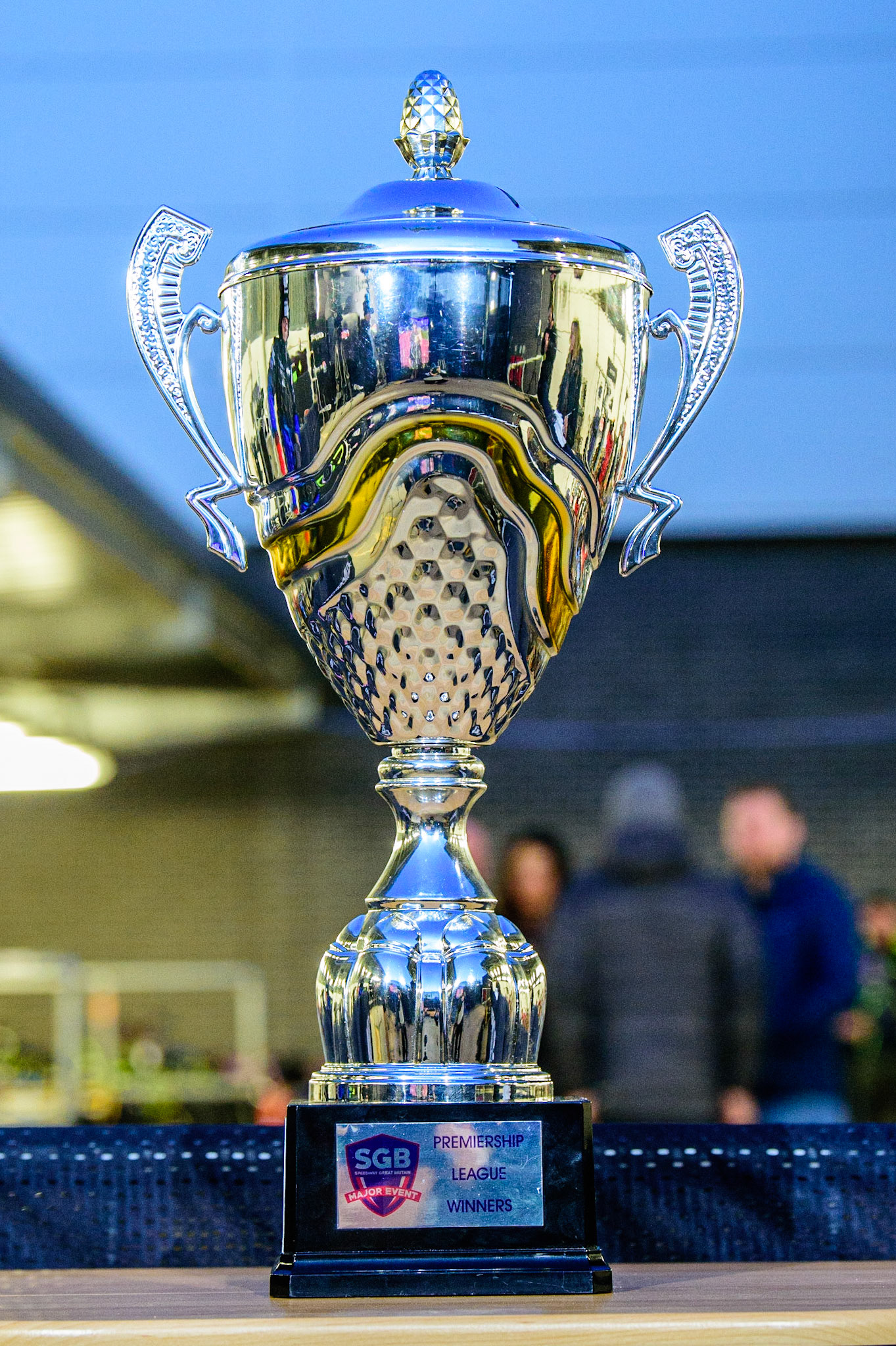 The Premiership Trophy during the SGB Premiership Grand Final 1st leg between Belle Vue Aces and Sheffield Tigers at the National Speedway Stadium, Manchester on Monday 10th October 2022. (Credit: Ian Charles | MI News)