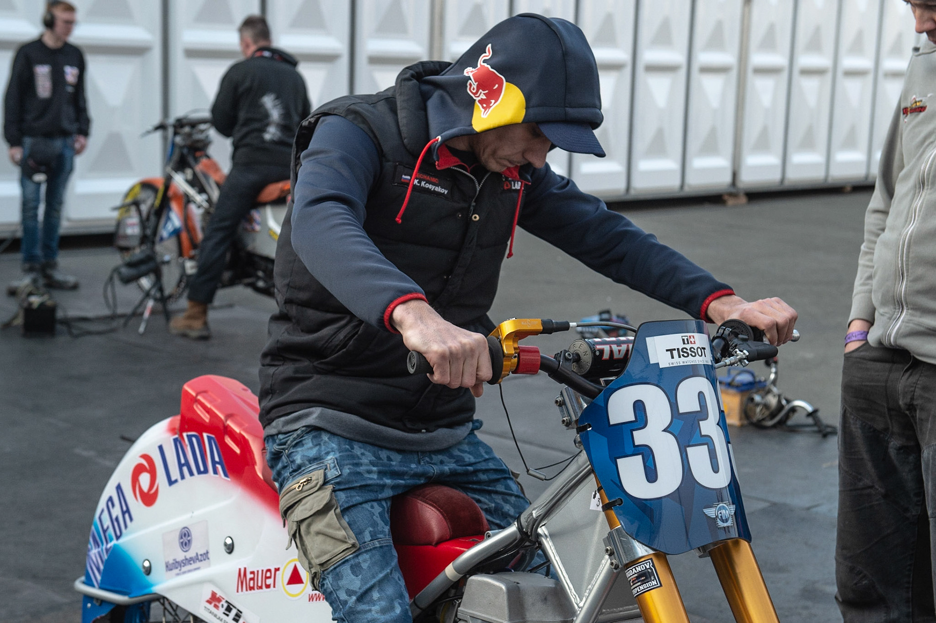 Photo: Ian Charles

Danil Ivanov (333) warms his bike up before the meeting

FIM Ice Speedway Gladiators World Championship, Event 5.1, Ice Rink Thialf, Heerenveen, Netherlands Saturday  30  March  2019