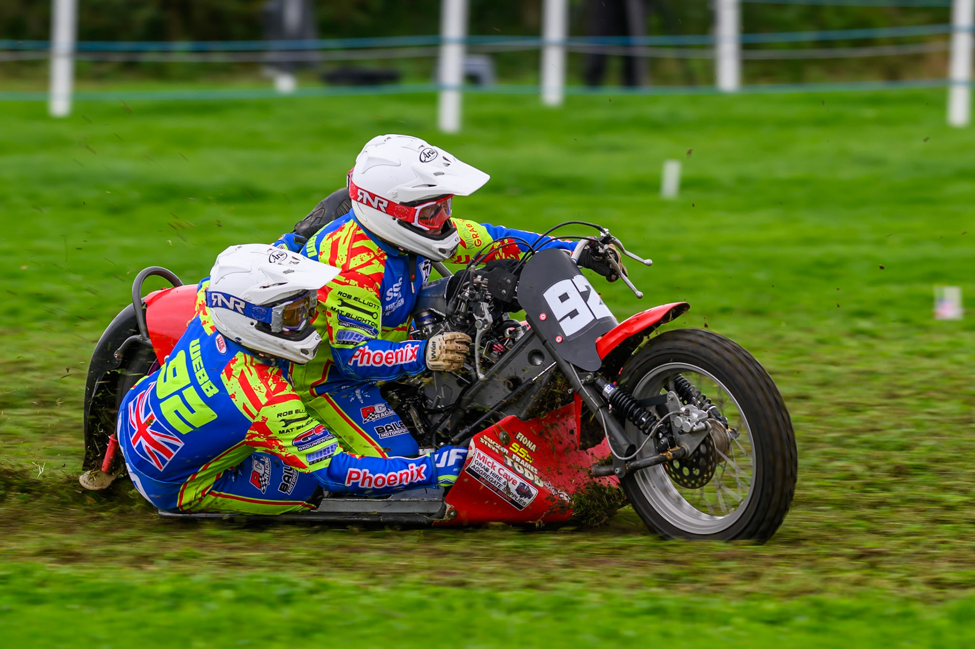Tom Cossar/Ryan Wharton (29) during practice for  the British Masters Grasstrack Championship at Lower Marsh Farm, Much Hoole, Preston in Lancashire, England on Sunday 13th September 2026. (Photo: Ian Charles | MI News)