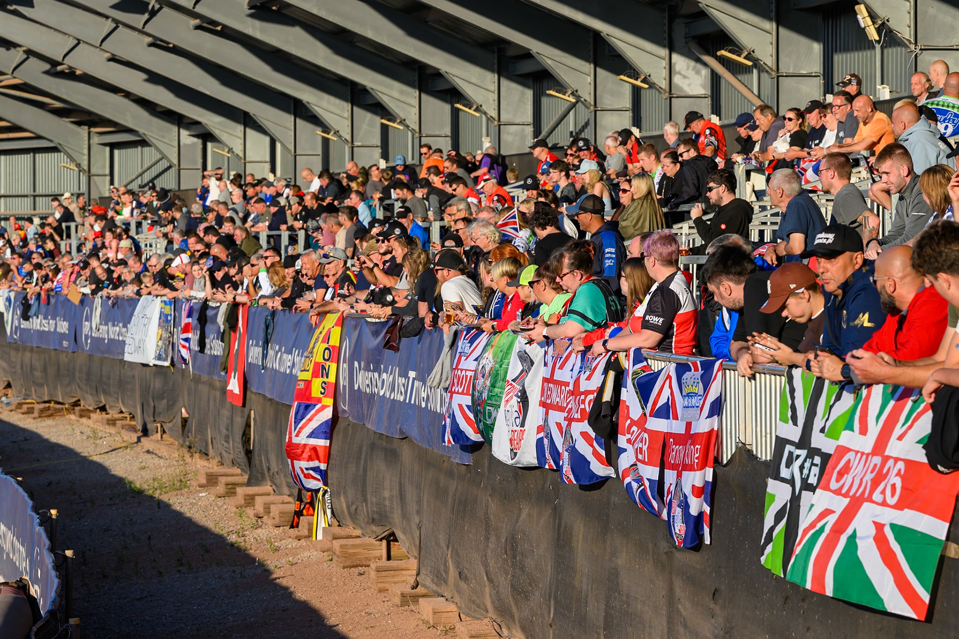 The and on the back straight during the Cab Direct British Speedway Championship Final at the National Speedway Stadium, Manchester on Saturday 15th August 2026. (Photo: Ian Charles | MI News)