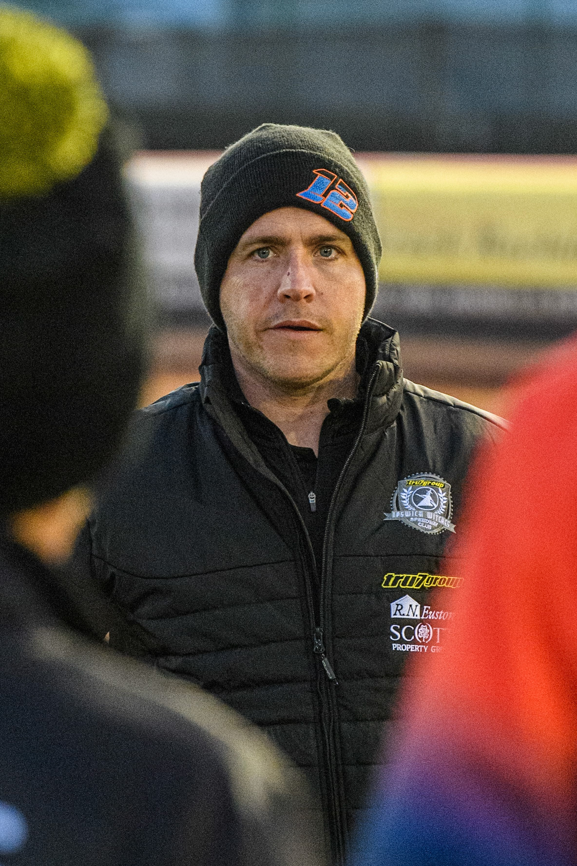 Ritchie Hawkins, Team Manager of Ipswich Witches during the Premiership Cup Quarter Final 1st Leg match between Belle Vue Aces and Ipswich Witches at the National Speedway Stadium, Manchester on Monday 24th March 2025. (Photo: Ian Charles | MI News)