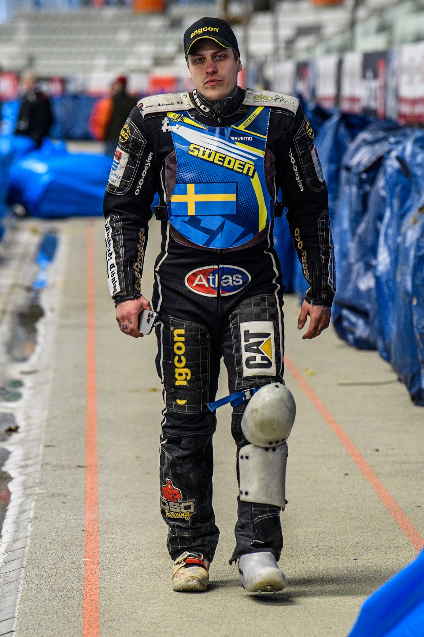 Jimmy Olsén (81) of Sweden during practice for the Ice Speedway Gladiators World Championship Finals 1 &amp; 2 at Max-Aicher-Arena, Inzell on Friday 14th March 2025. (Photo: Ian Charles | MI News)