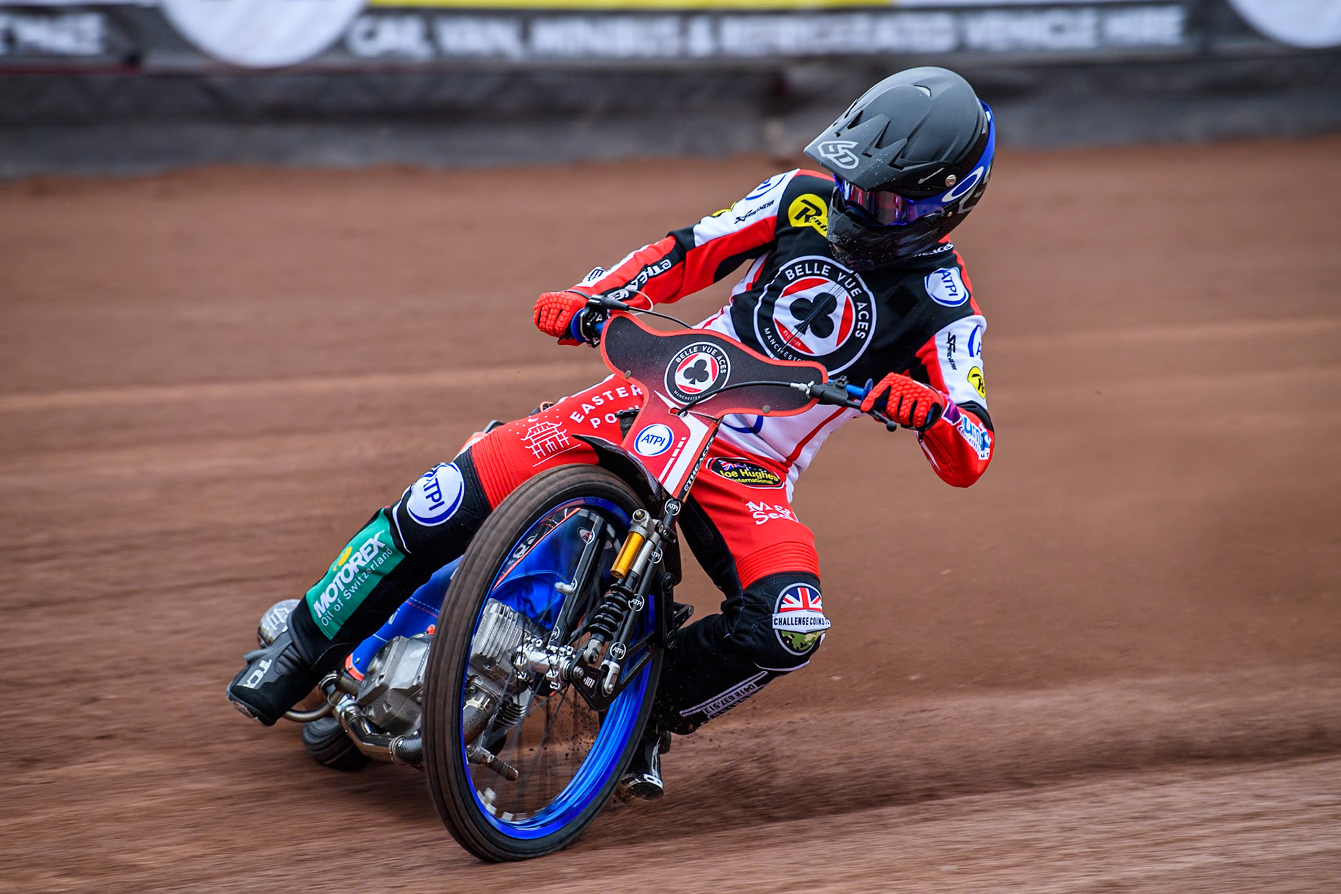 Belle Vue Aces' rider Brady Kurtz in action during the Belle Vue Aces Media Day at the National Speedway Stadium, Manchester on Monday 11th March 2024. (Photo: Ian Charles | MI News)