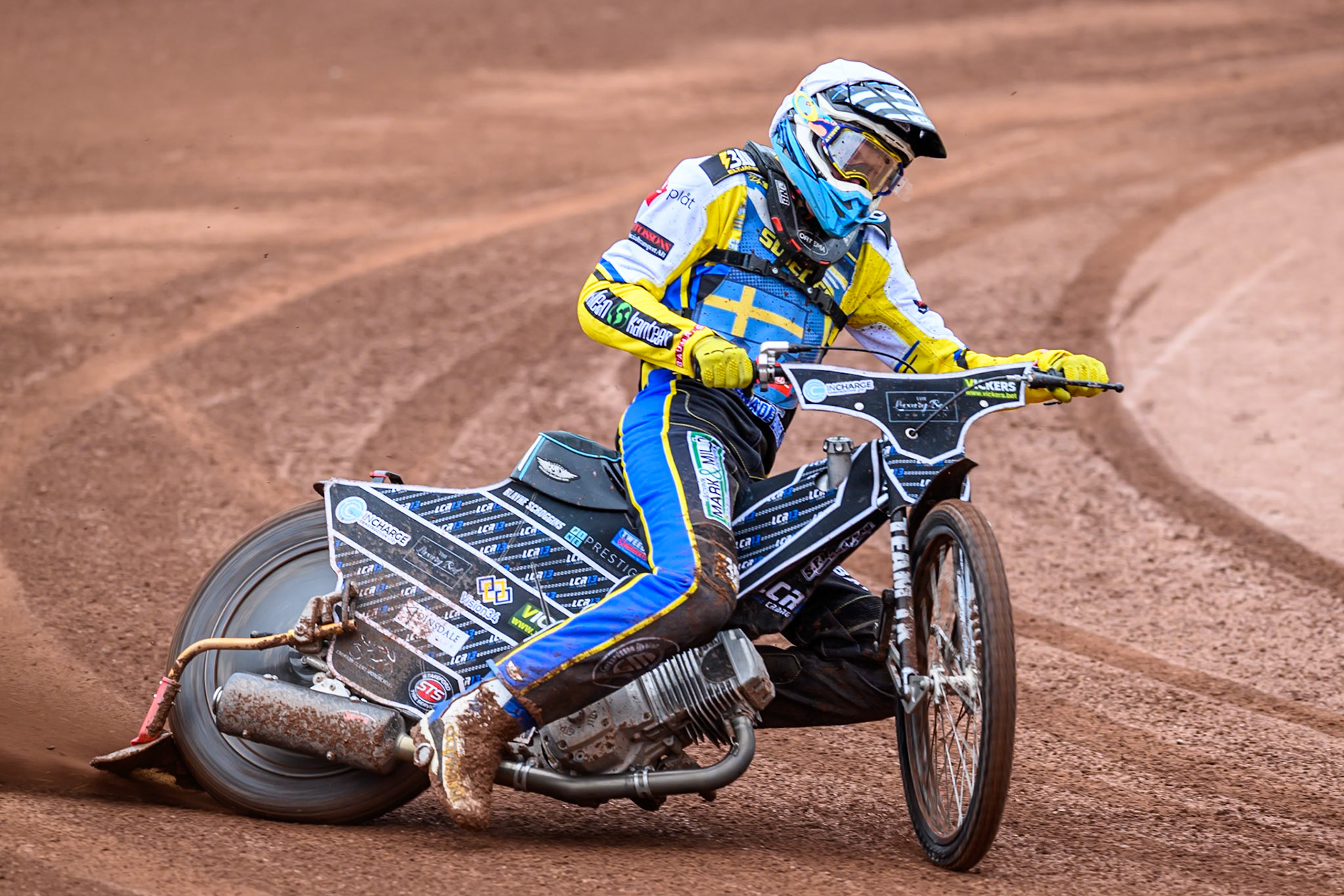 Noel Wahlquist of Sweden in action during the FIM SGP2 Qualifying Round at the Peugeot Ashfield Stadium in Glasgow on Saturday 24th May 2025. (Photo: Ian Charles | MI News)