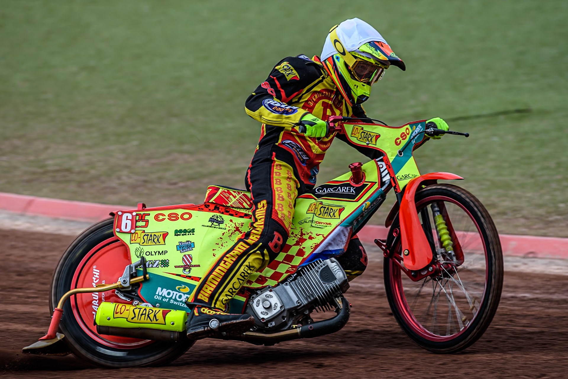 Birmingham Brummies' Vaclav Milik  in action during the Rowe Motor Oil Premiership match between Belle Vue Aces and Birmingham Brummies at the National Speedway Stadium, Manchester on Monday 6th May 2024. (Photo: Ian Charles | MI News)