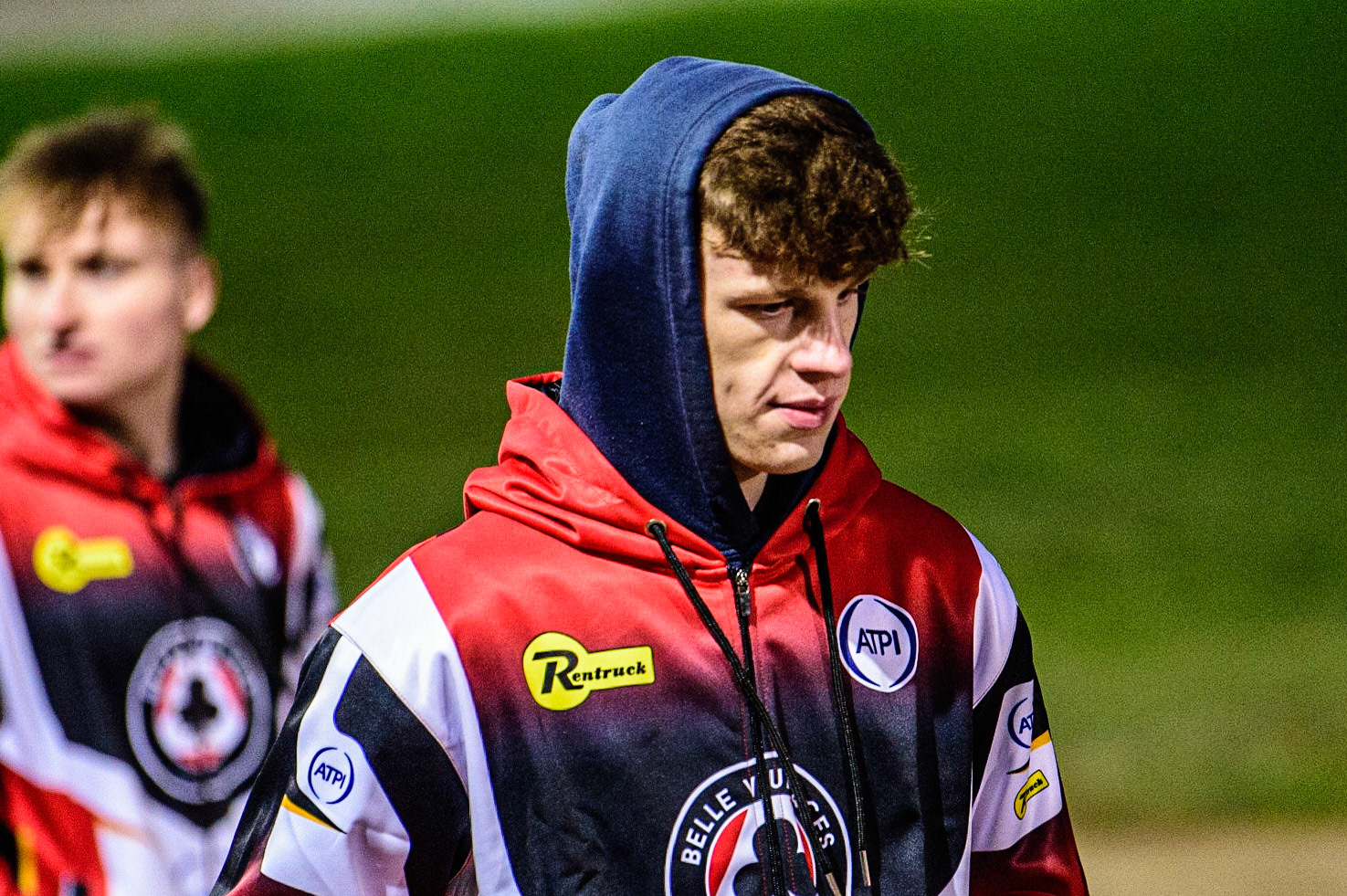 Jake Mulford  walks back to the pits  during the Sheffield Tigers vs Belle Vue Aces meeting in the SGP Premiership at Owlerton Stadium, Sheffield on Thursday 23rd March 2023. (Photo: Ian Charles | MI News)