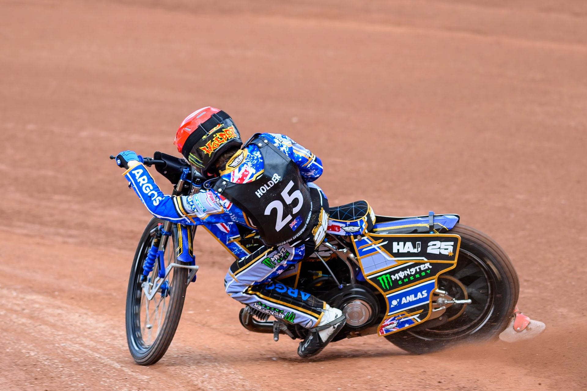 Jack Holder (25) of Australia during practice for the ATPI  FIM Speedway GP of Manchester at the National Speedway Stadium, Manchester on Friday 5th June 2026. (Photo: Ian Charles | MI News)