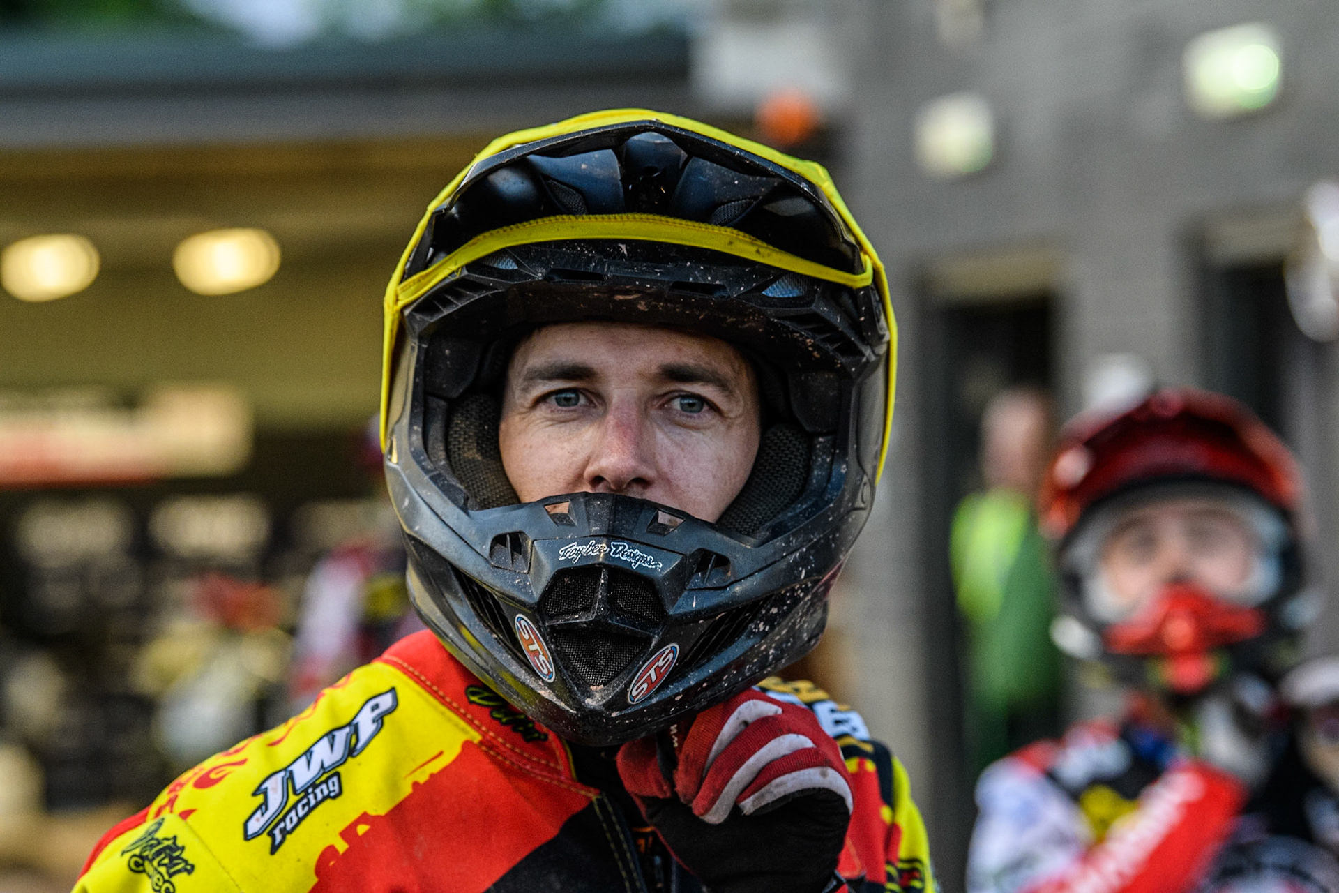 Leicester Lions' Sam Masters during the Rowe Motor Oil Premiership match between Belle Vue Aces and Leicester Lions at the National Speedway Stadium, Manchester on Monday 24th June 2024. (Photo: Ian Charles | MI News)