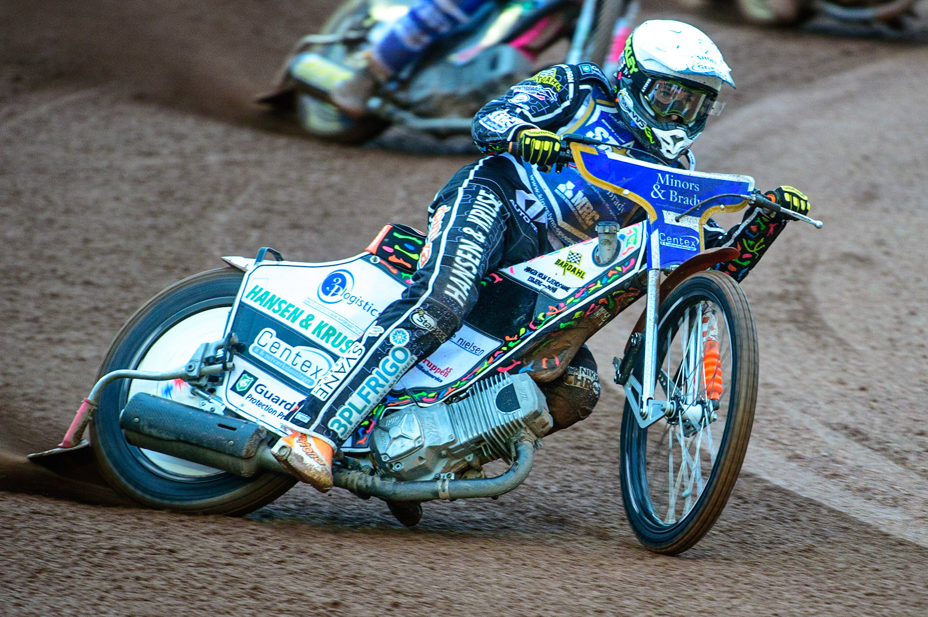 MANCHESTER, UK. MAY 16TH Niels-Kristian Iversen  in action  for King’s Lynn Minors &amp; Brady Stars  during the SGB Premiership match between Belle Vue Aces and King's Lynn Stars at the National Speedway Stadium, Manchester on Monday 16th May 2022. (Credit: Ian Charles | MI News)