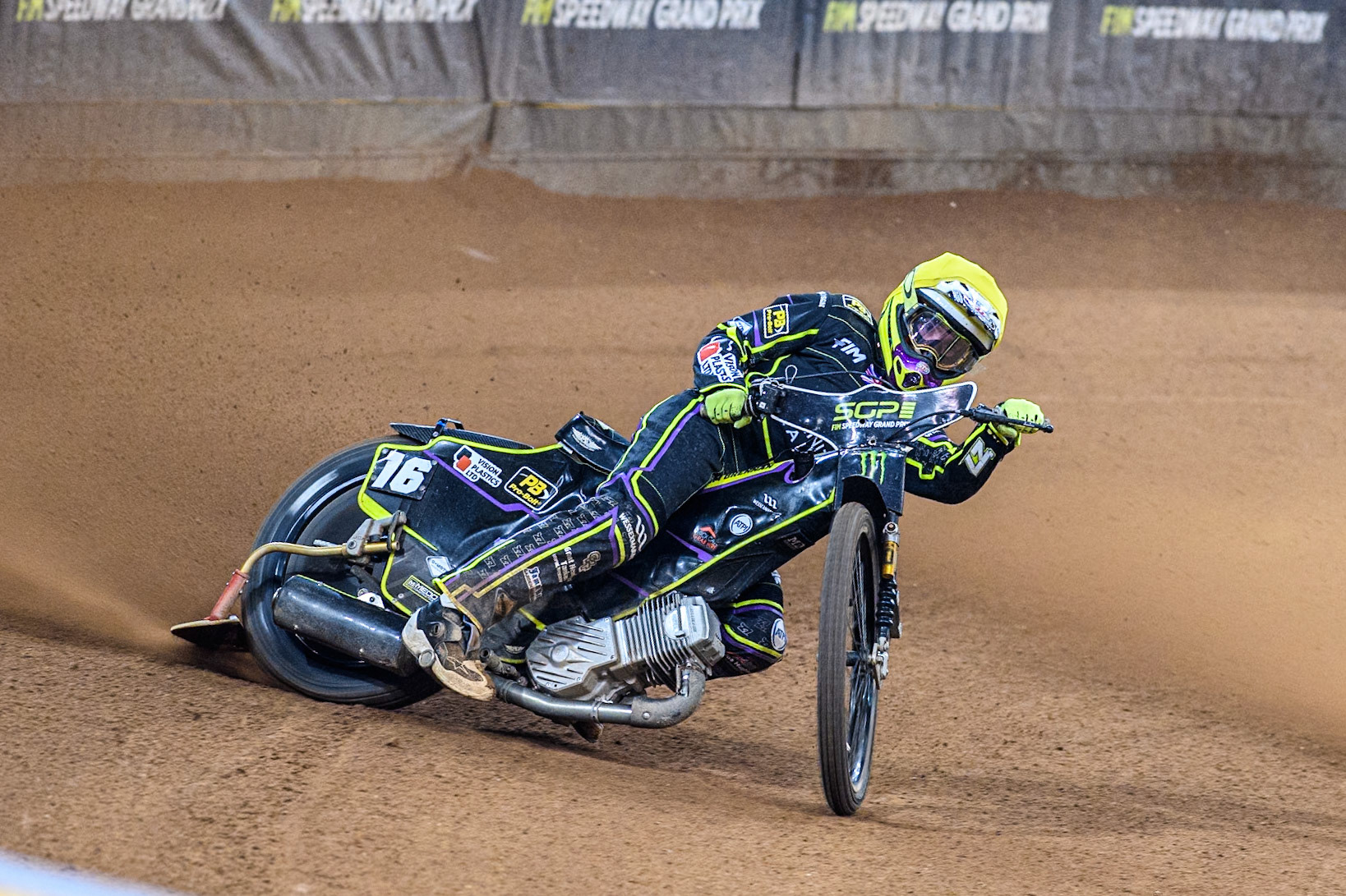 Tom Brennan (16) Wild card rider of Great Britain in action during the FIM Speedway Grand Prix of Great Britain at The Principality Stadium, Cardiff on Saturday 17th August 2024. (Photo: Ian Charles | MI News)