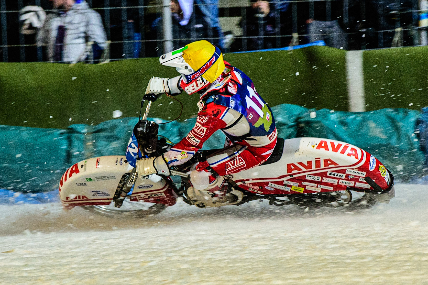 Niek Schaap in action during the German Individual Ice Speedway Championship at Horst-Dohm-Eisstadion, Berlin on Friday 3rd March 2023. (Photo: Ian Charles | MI News)