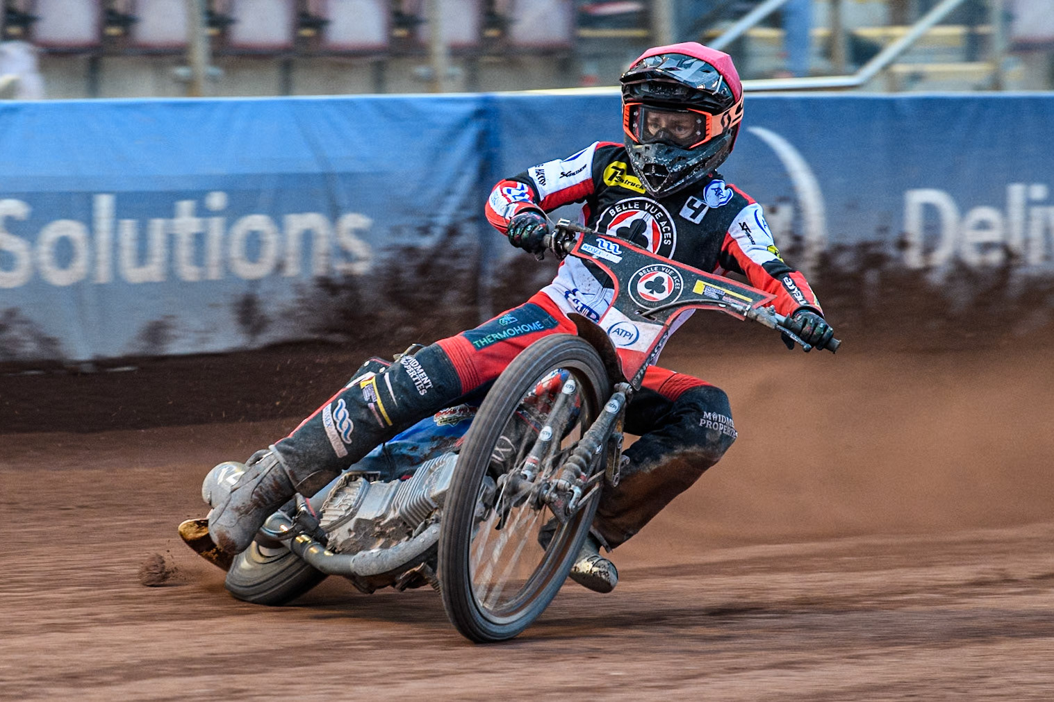 Belle Vue Aces' Ben Cook  in action during the Rowe Motor Oil Premiership match between Belle Vue Aces and Ipswich Witches at the National Speedway Stadium, Manchester on Monday 1st July 2024. (Photo: Ian Charles | MI News)